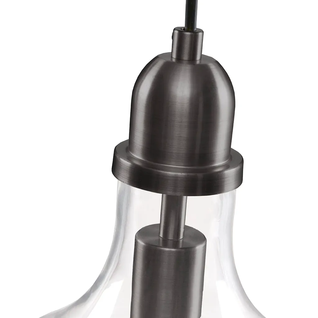 Modern Bronze Clear Glass Pendant Light, 9 in, image 8 of 11