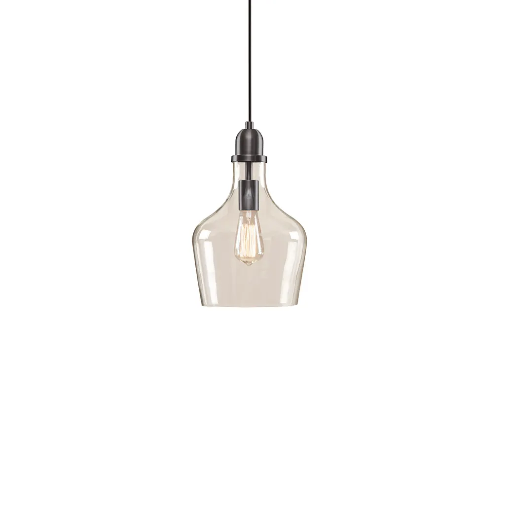Modern Bronze Clear Glass Pendant Light, 9 in, image 9 of 11