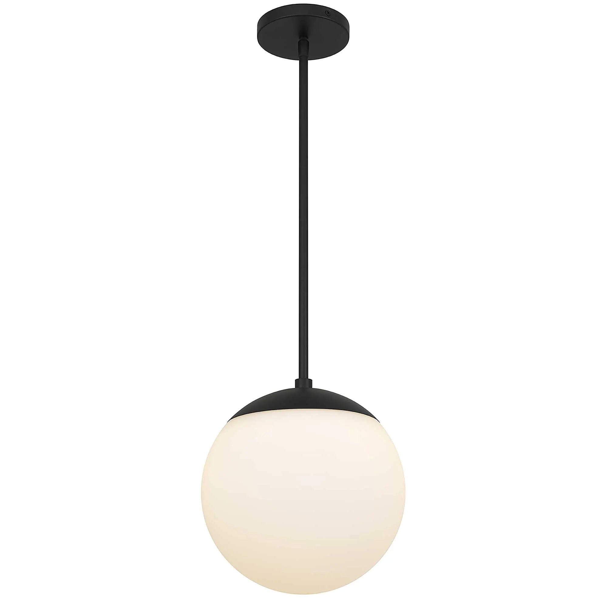 Modern White Glass Pendant Light, 10 in · Integrated LED, image 3 of 10
