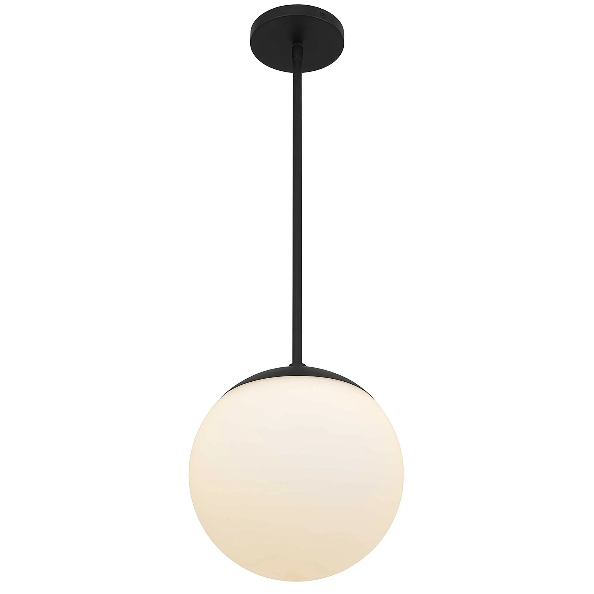 Modern White Glass Pendant Light, 10 in · Integrated LED, image 5 of 10