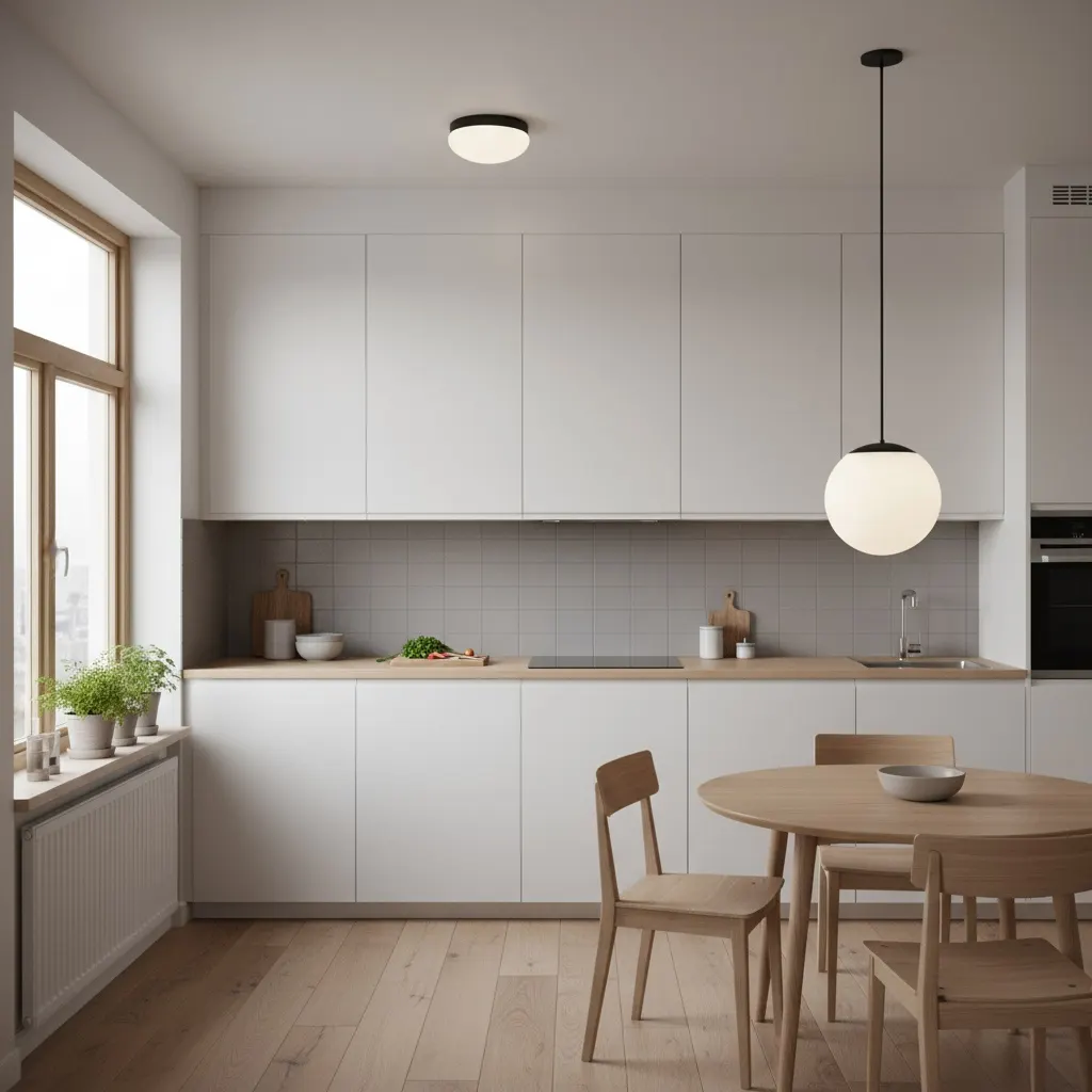 Modern White Glass Pendant Light, 10 in · Integrated LED, image 2 of 10