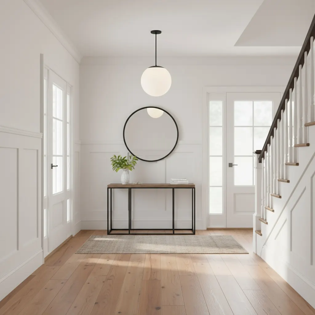 Modern White Glass Pendant Light, 10 in · Integrated LED, image 10 of 10