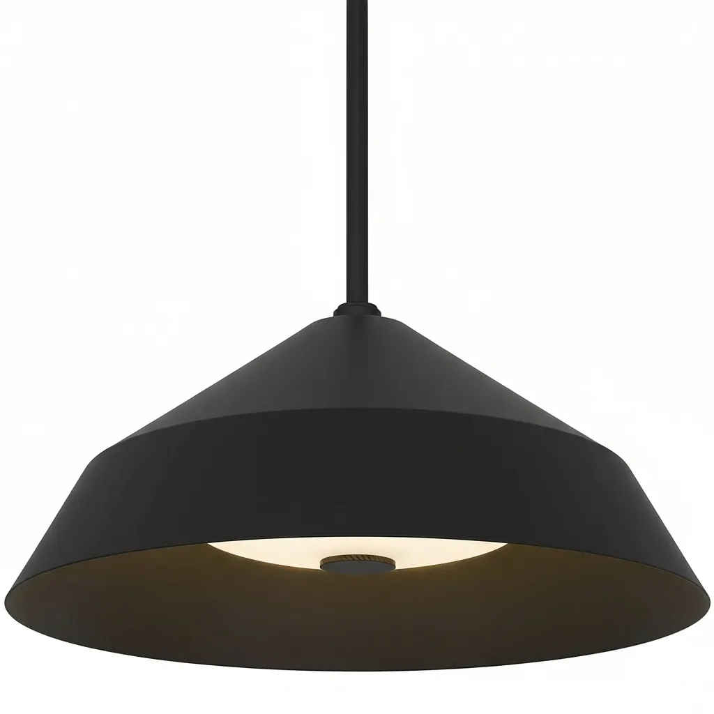 Modern Farmhouse Black Pendant Light, 14 in · Integrated LED, image 2 of 9