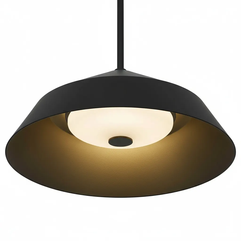Modern Farmhouse Black Pendant Light, 14 in · Integrated LED, image 4 of 9