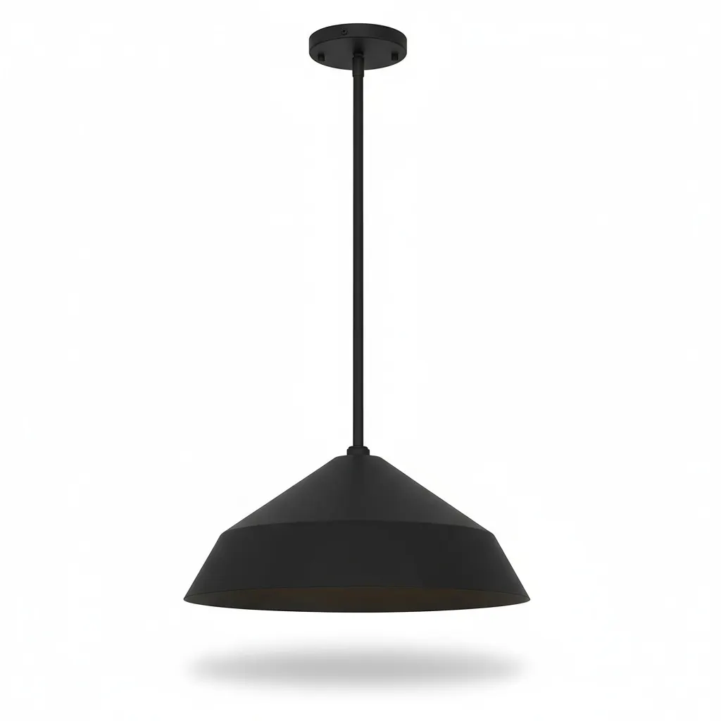 Modern Farmhouse Black Pendant Light, 14 in · Integrated LED, image 6 of 9