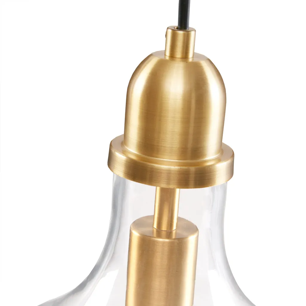 Modern Gold Clear Glass Pendant Light, 9 in, image 4 of 8