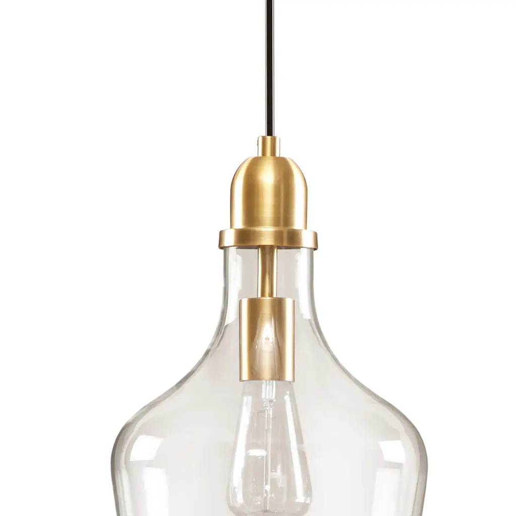 Modern Gold Clear Glass Pendant Light, 9 in, image 5 of 8