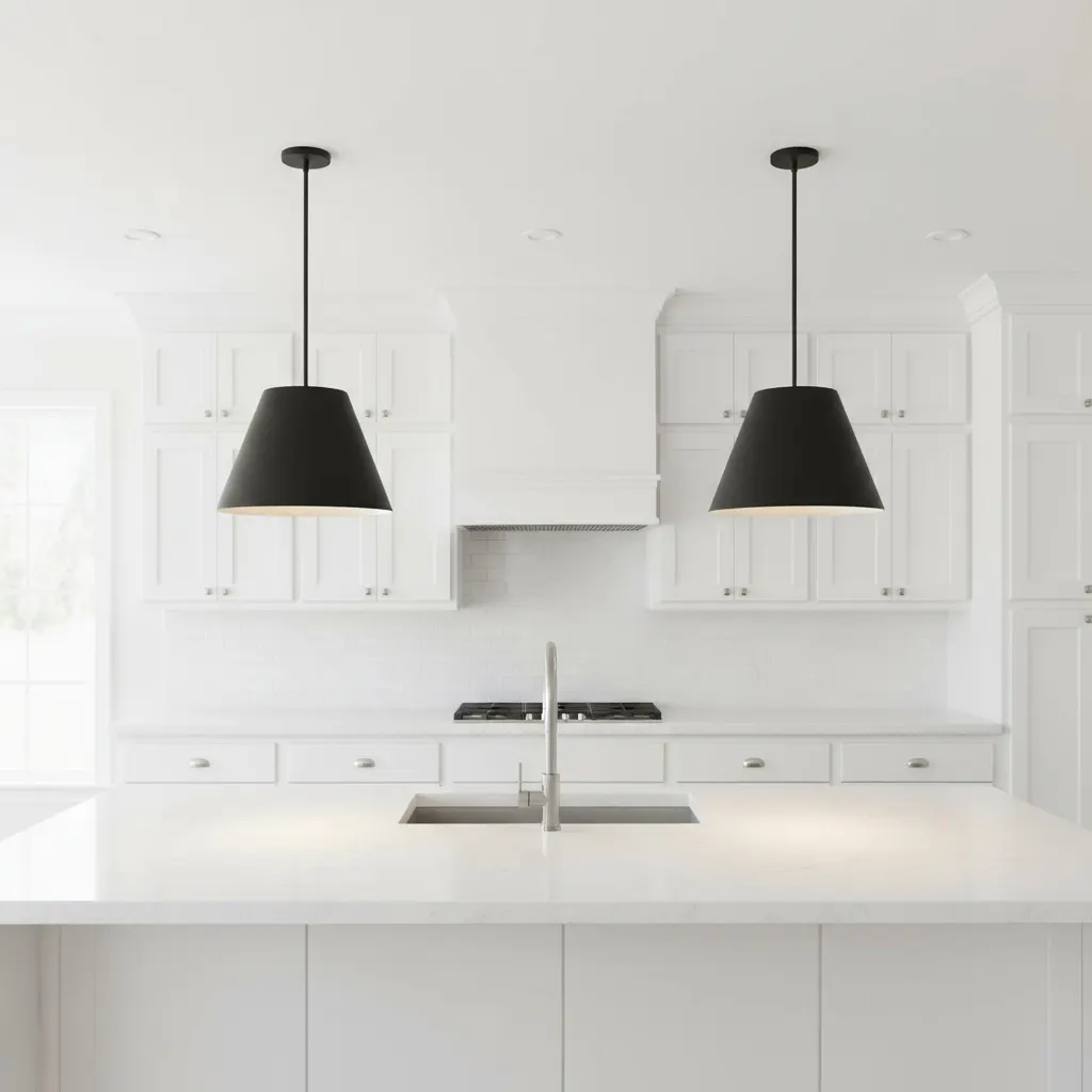 Modern Farmhouse Black Pendant Light, 16 in · Integrated LED, image 9 of 9