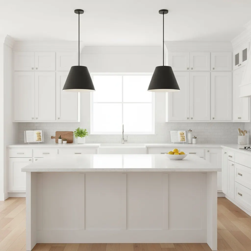 Modern Farmhouse Black Pendant Light, 16 in · Integrated LED