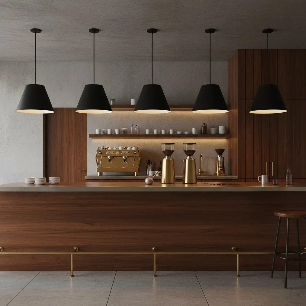Modern Farmhouse Black Pendant Light, 16 in · Integrated LED, image 2 of 9