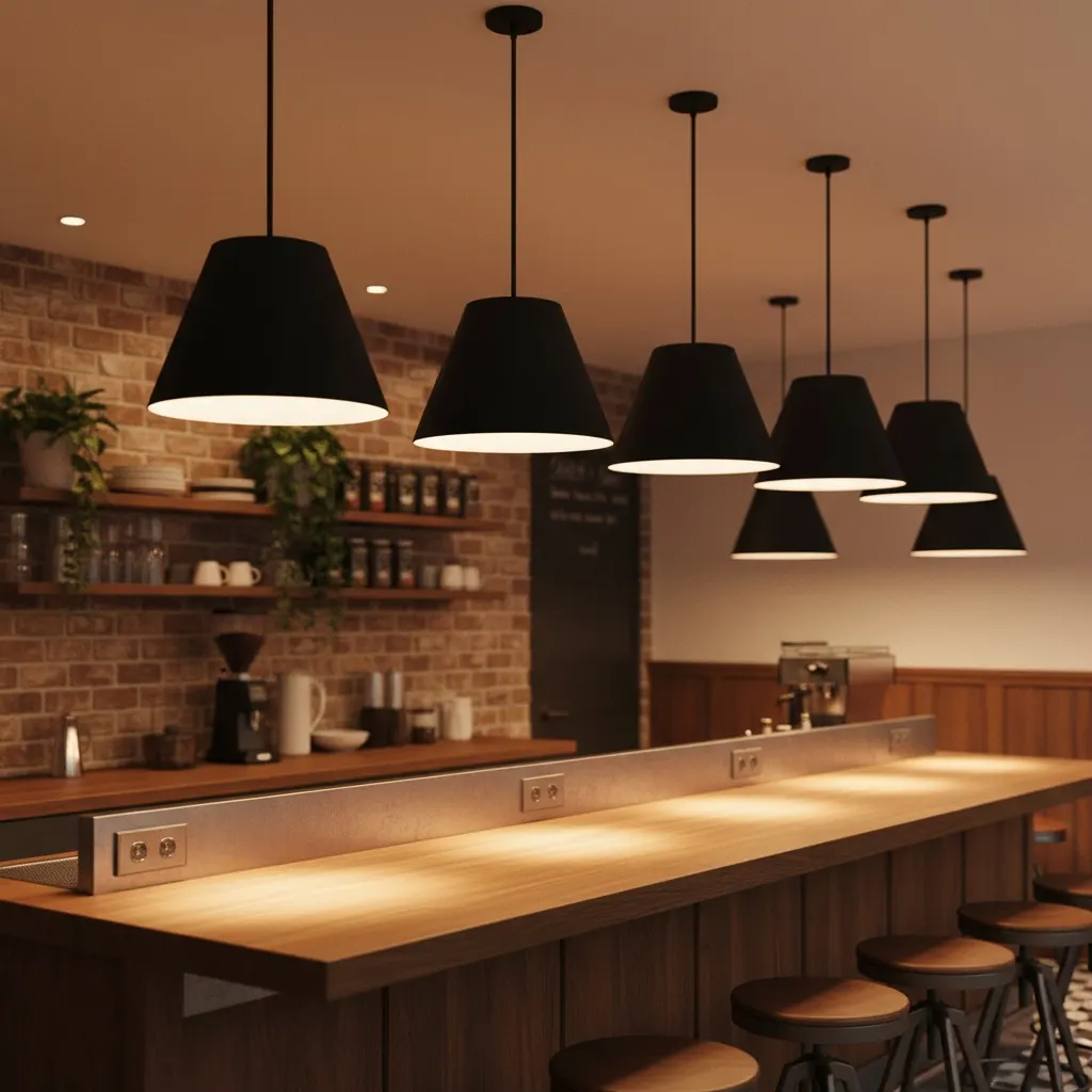 Modern Farmhouse Black Pendant Light, 16 in · Integrated LED, image 3 of 9
