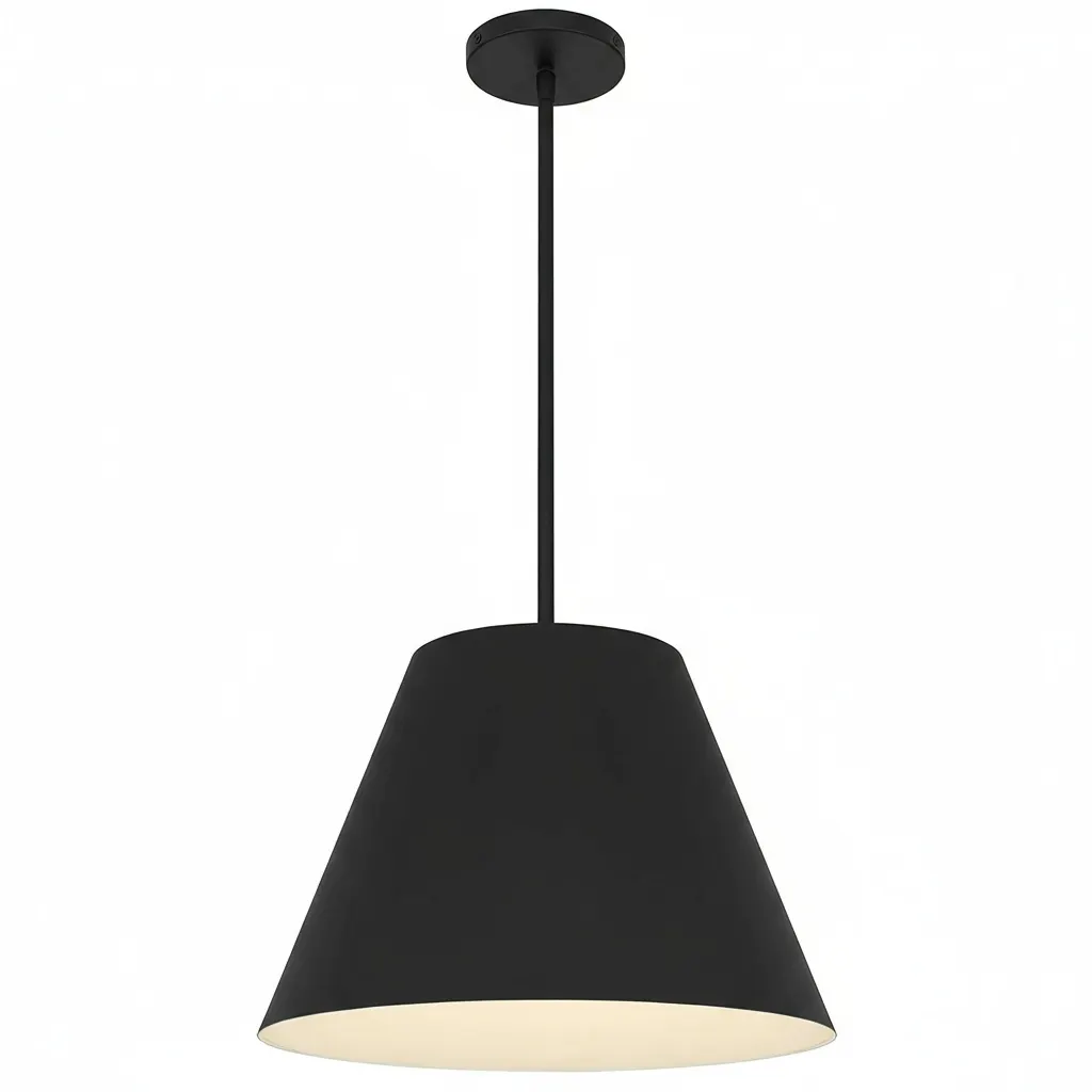 Modern Farmhouse Black Pendant Light, 16 in · Integrated LED, image 8 of 9