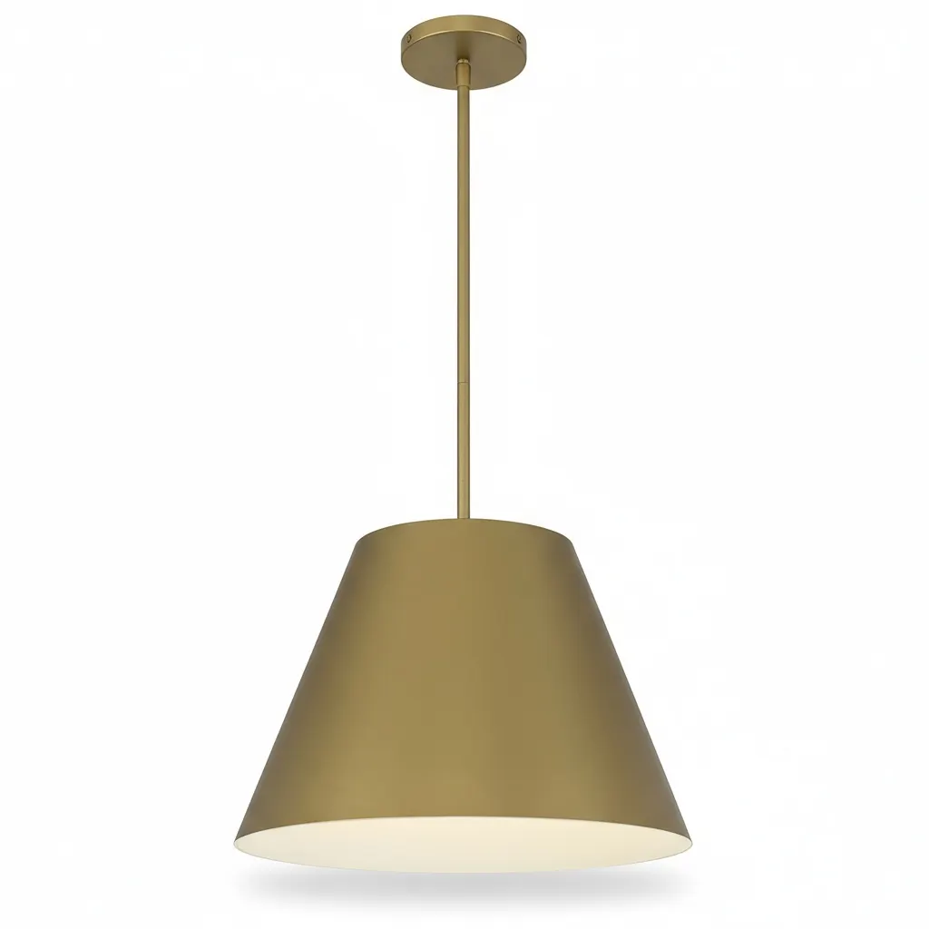 Modern Farmhouse Gold Pendant Light, 16 in · Integrated LED, image 4 of 10
