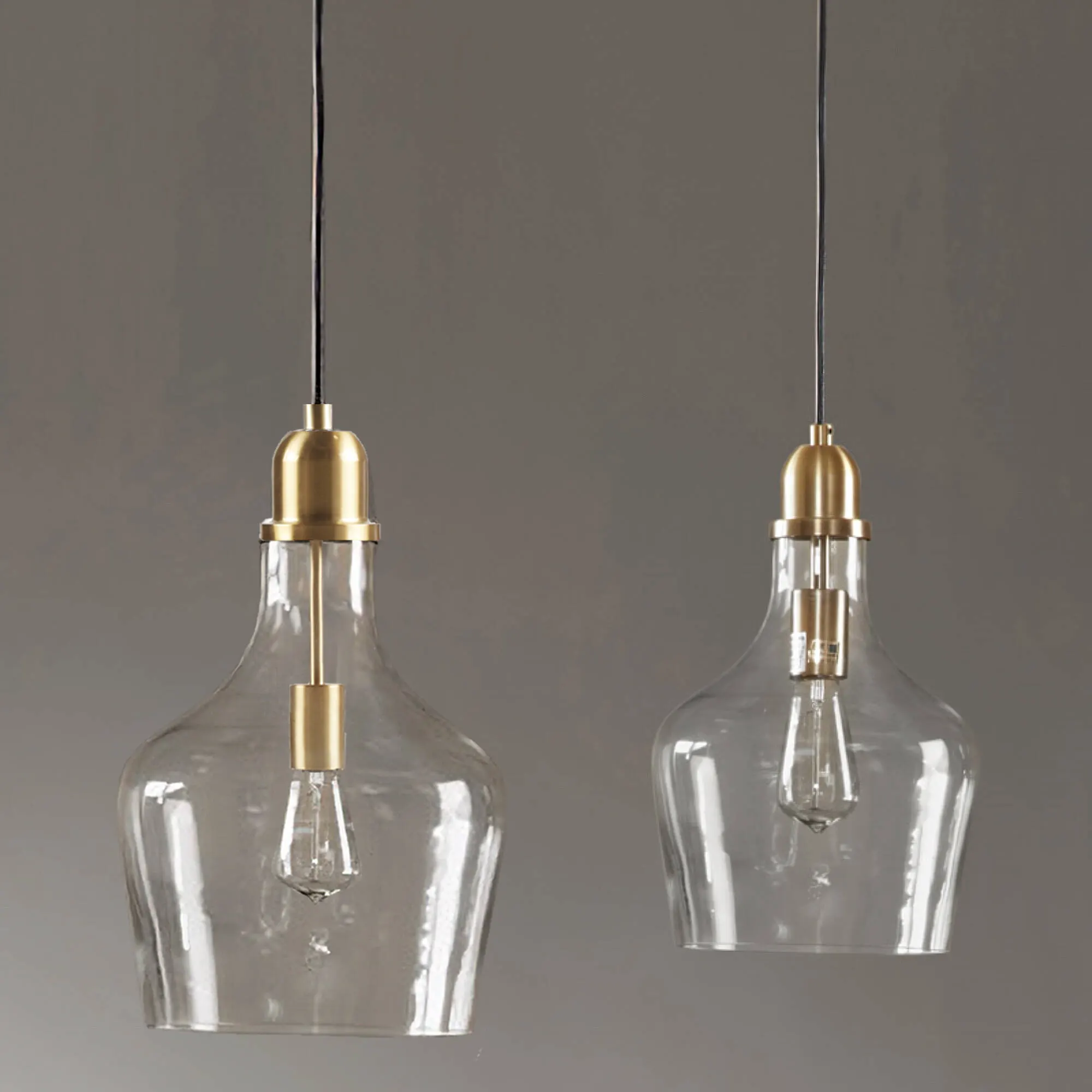 Modern Gold Clear Glass Pendant Light, 13 in, image 13 of 14