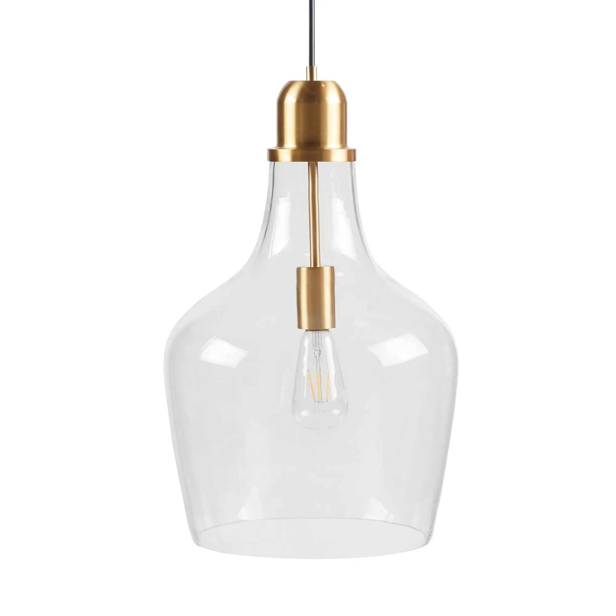 Modern Gold Clear Glass Pendant Light, 13 in, image 9 of 14