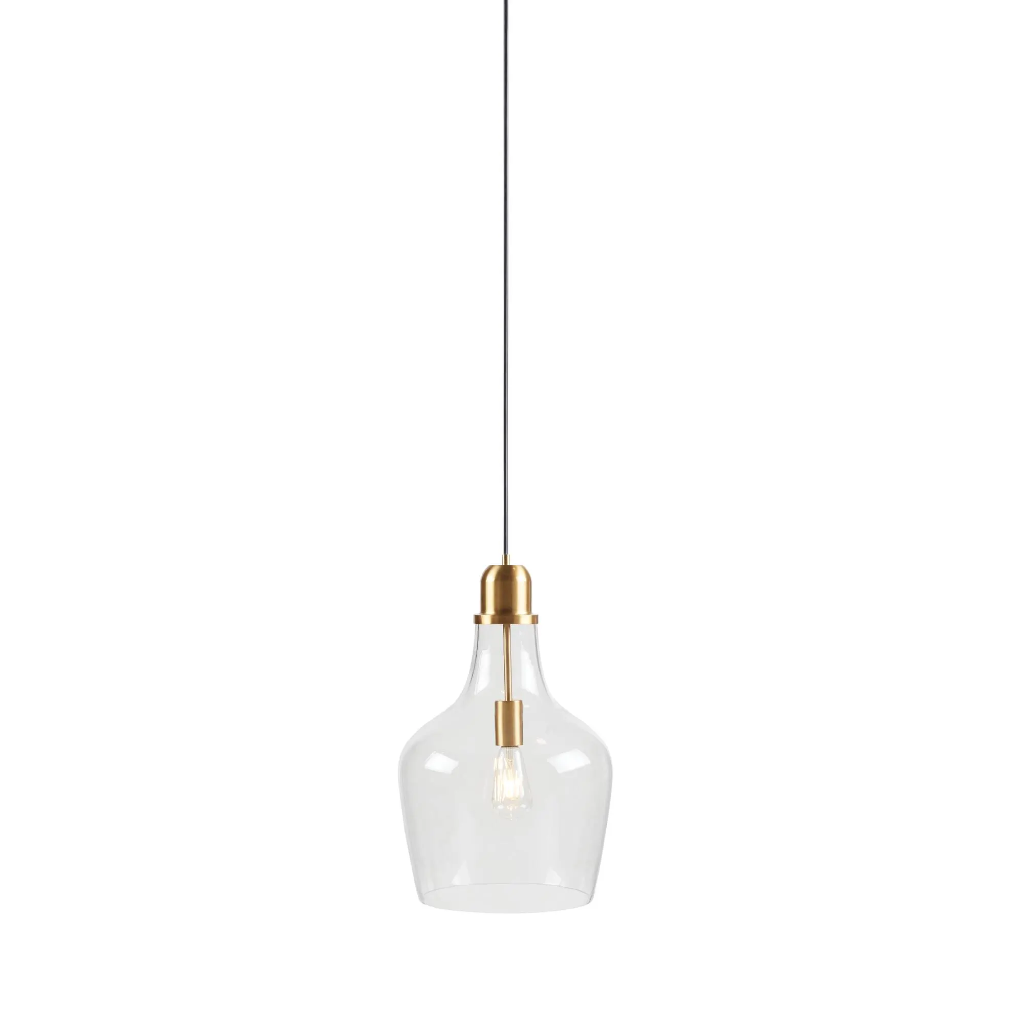 Modern Gold Clear Glass Pendant Light, 13 in, image 11 of 14
