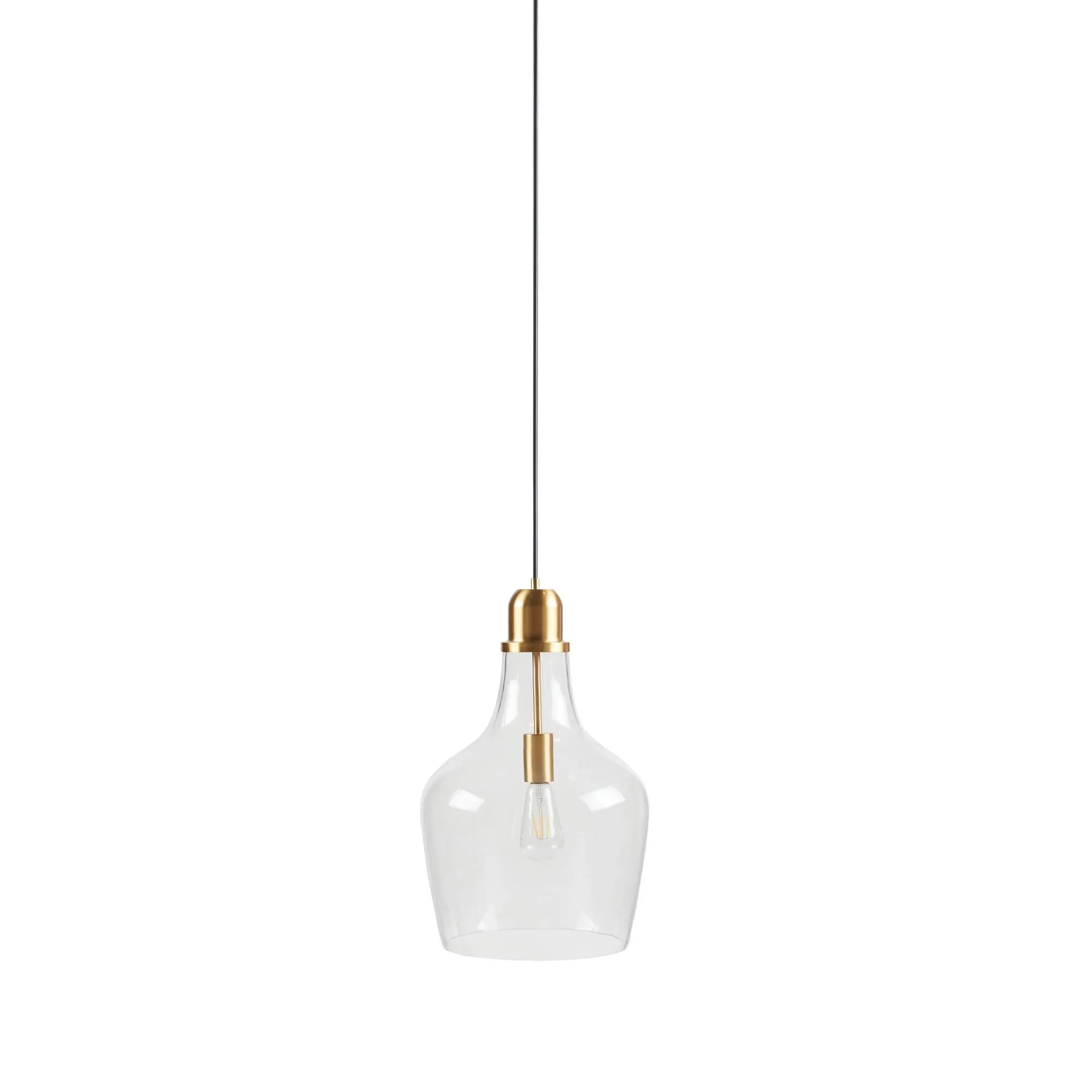 Modern Gold Clear Glass Pendant Light, 13 in, image 12 of 14