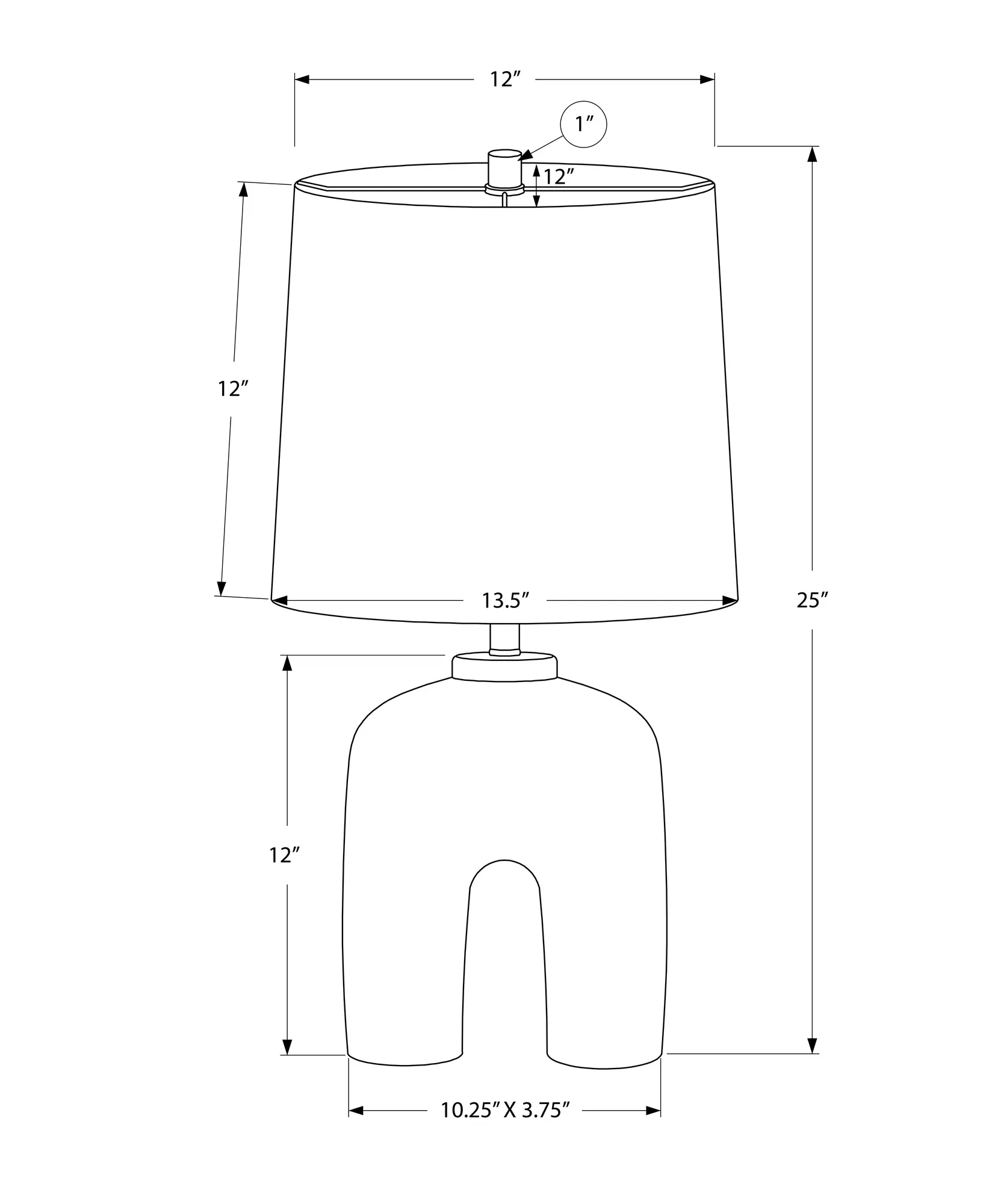 Modern Table Lamp, 25 in, image 3 of 5