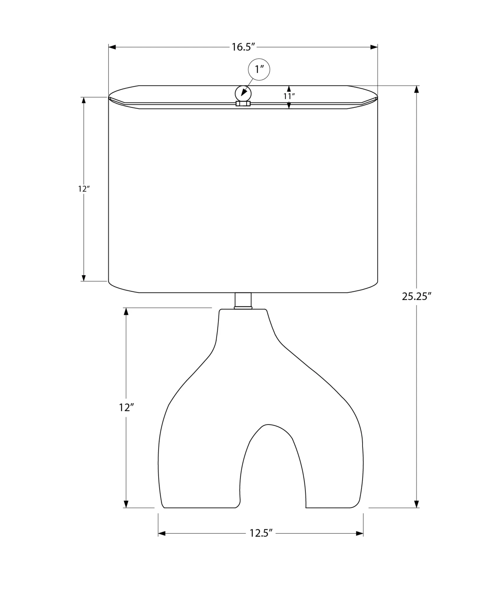 Modern Grey Ceramic Desk Lamp, 25 in, image 4 of 5