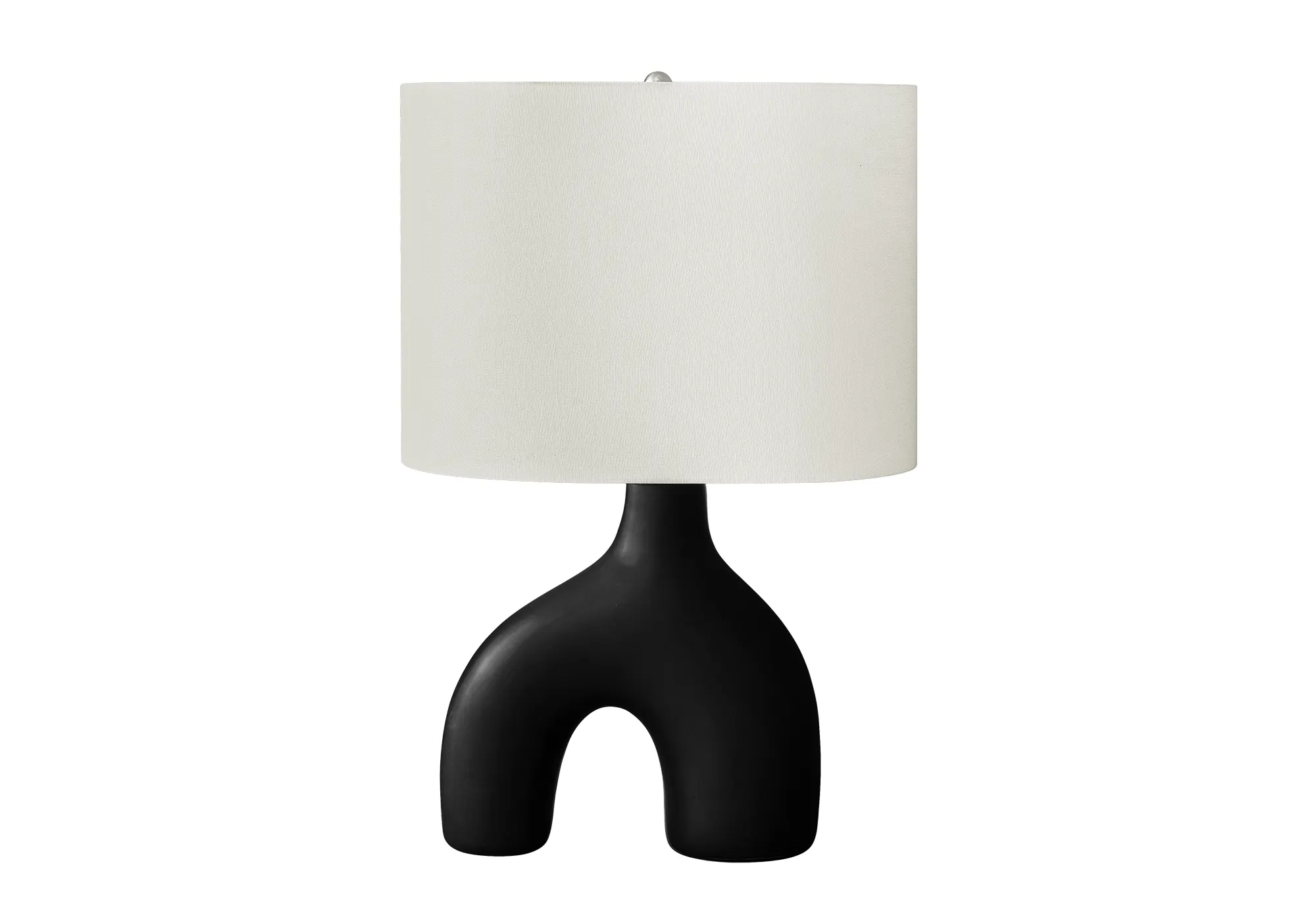 Modern Matte Black Ceramic Desk Lamp, 25 in, image 2 of 3