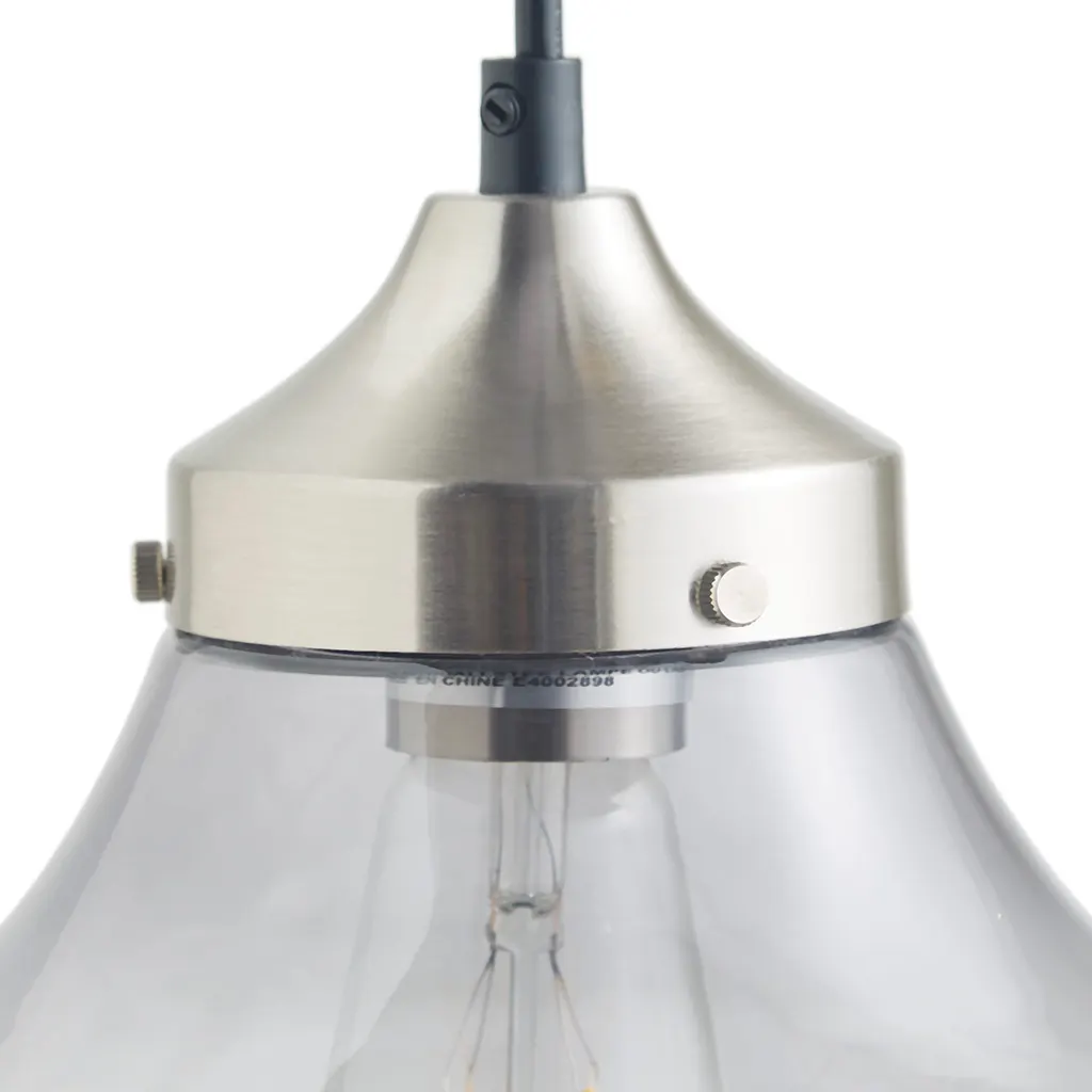 Modern Silver Clear Glass Pendant Light, 9.75 in, image 7 of 8