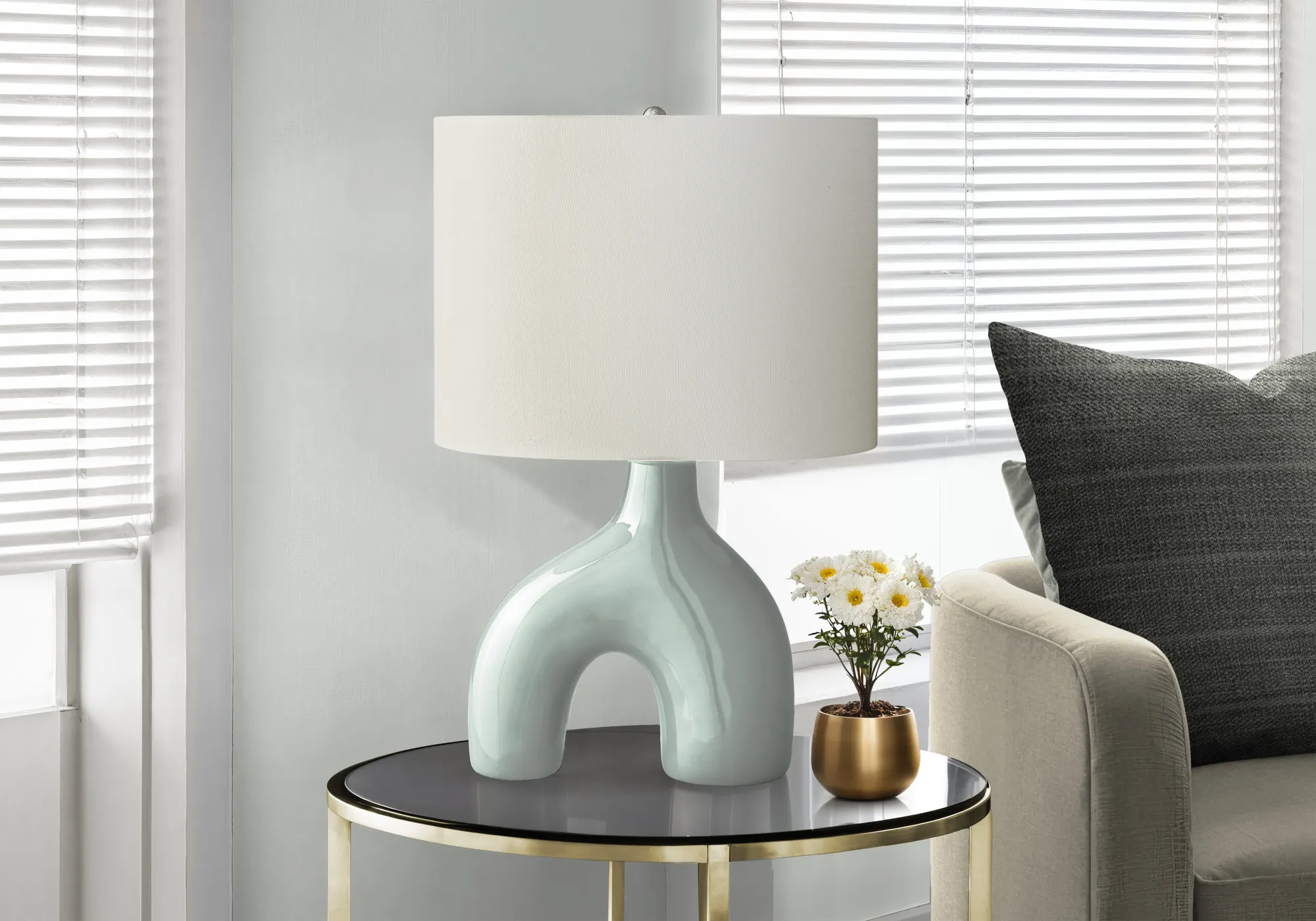 Modern Ceramic Desk Lamp, 25 in