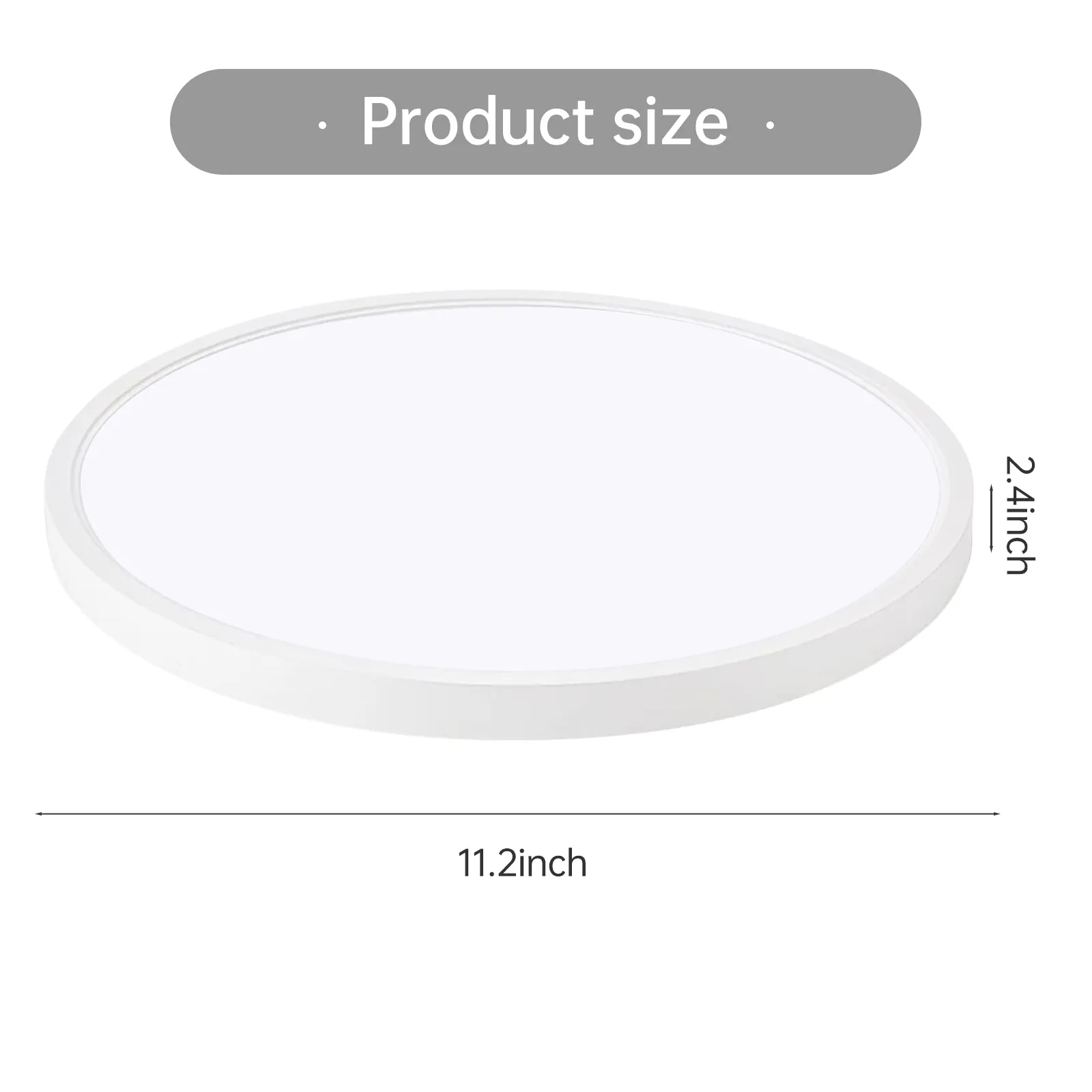 White Flush Mount Ceiling Light, 11.8 in, image 4 of 5