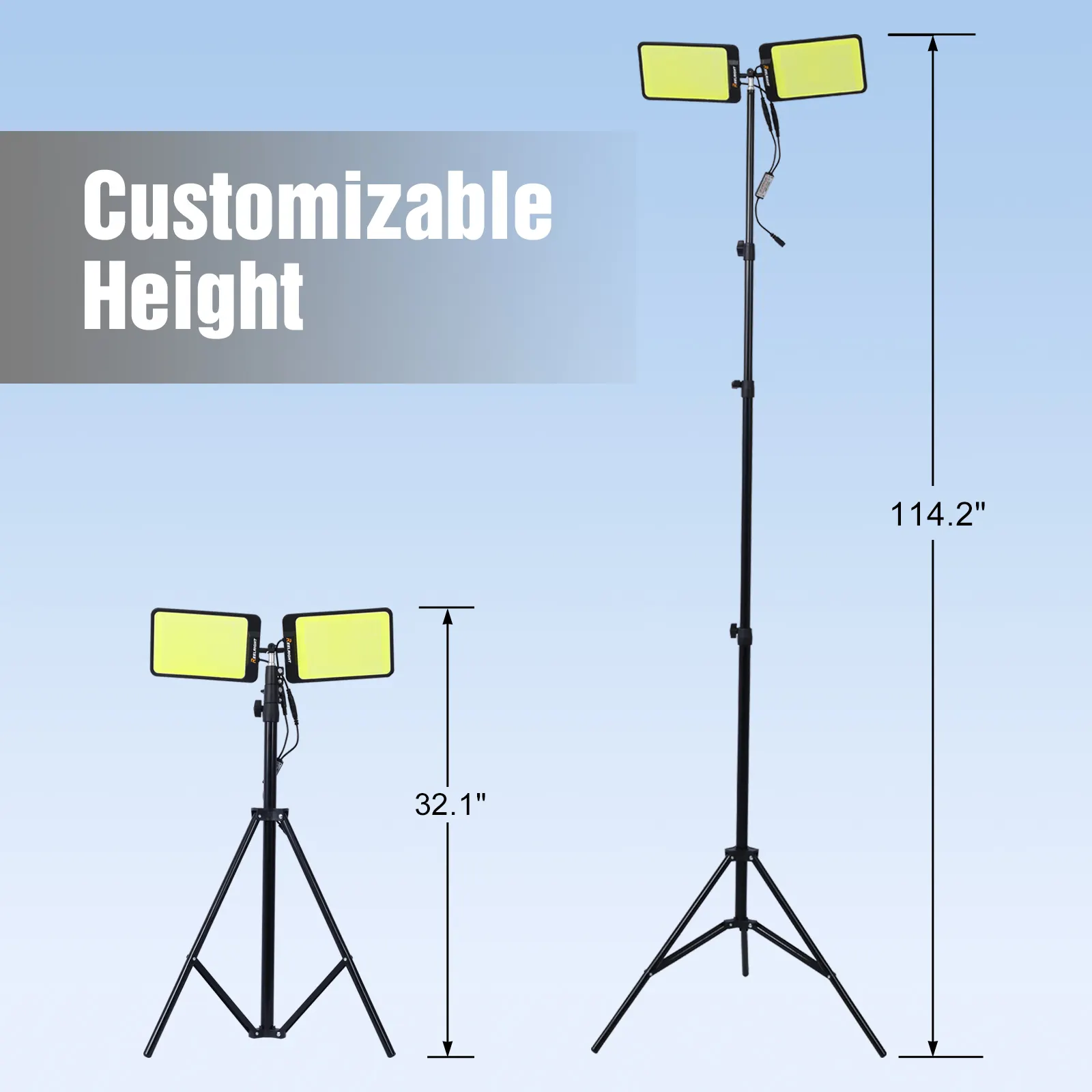 2-Light Portable Outdoor Light, 114.2 in, image 2 of 6