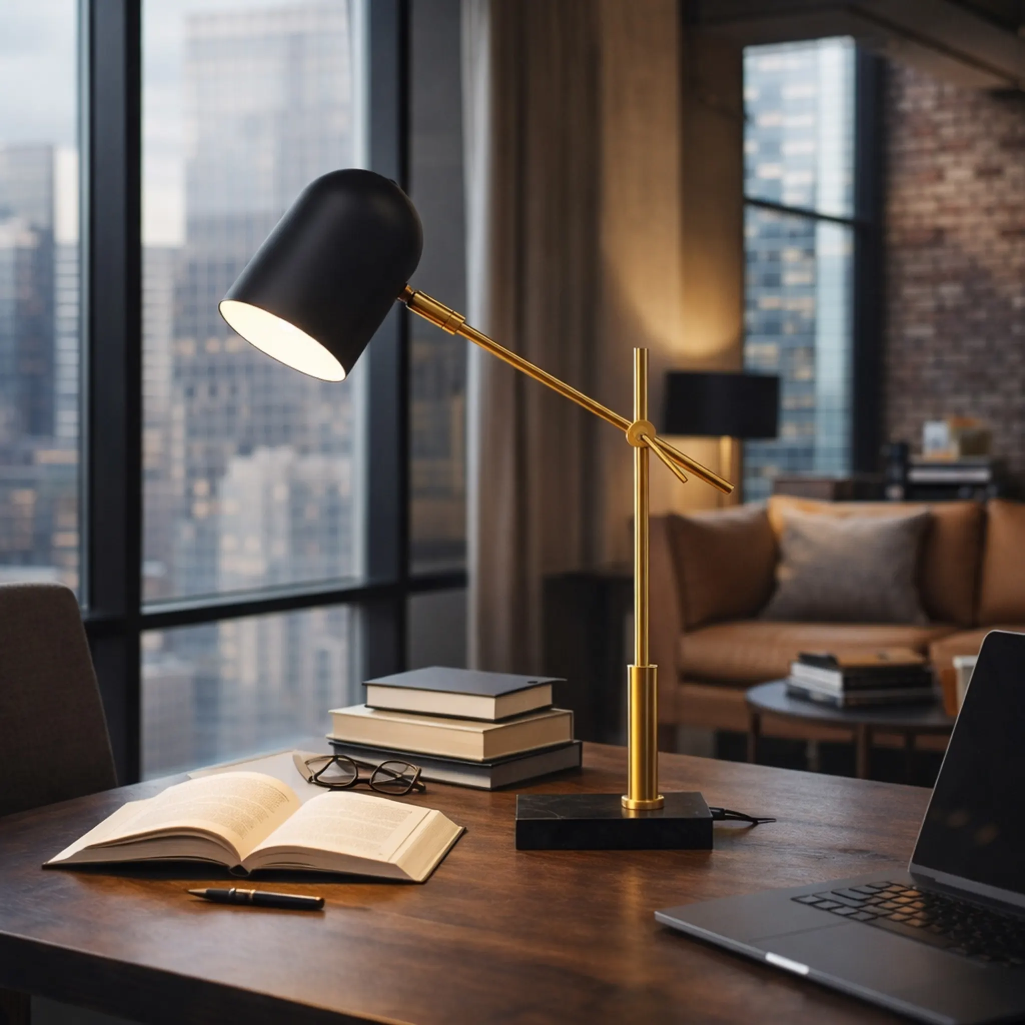 Modern Black Desk Lamp, 19 in