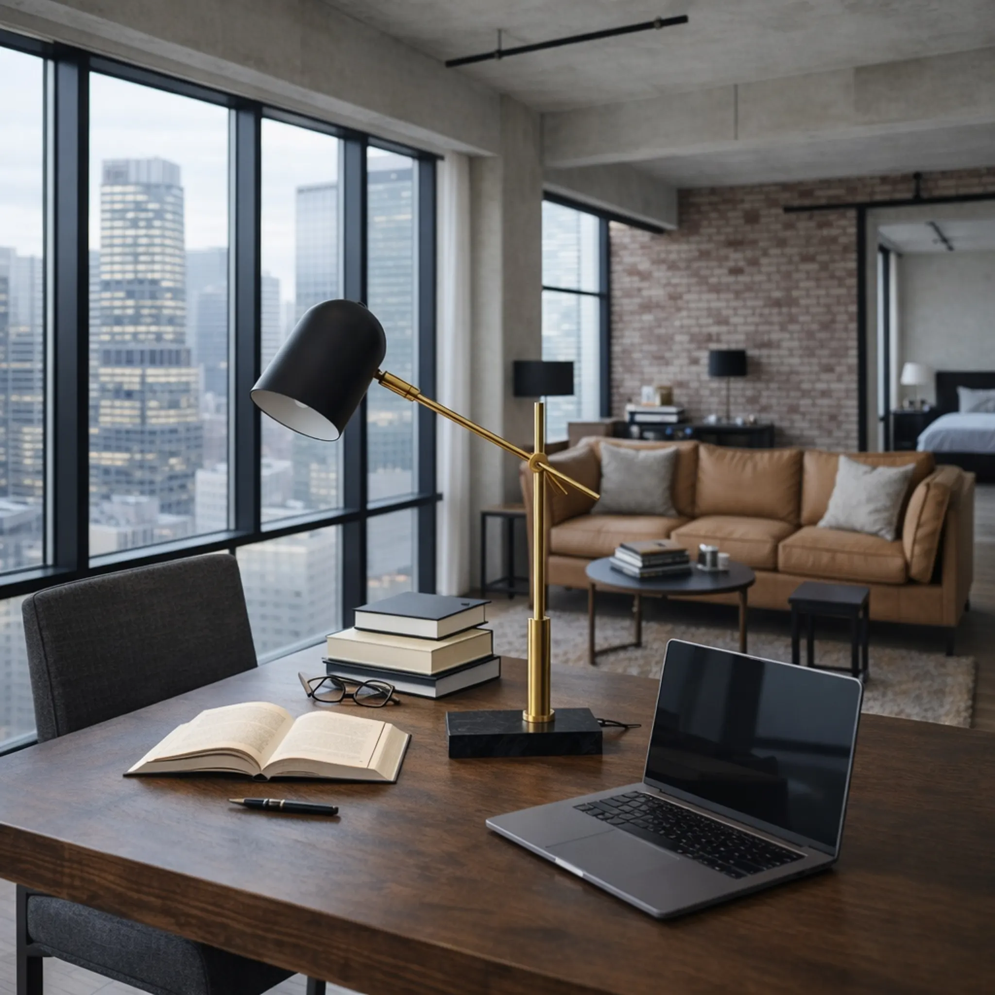 Modern Black Desk Lamp, 19 in, image 2 of 5