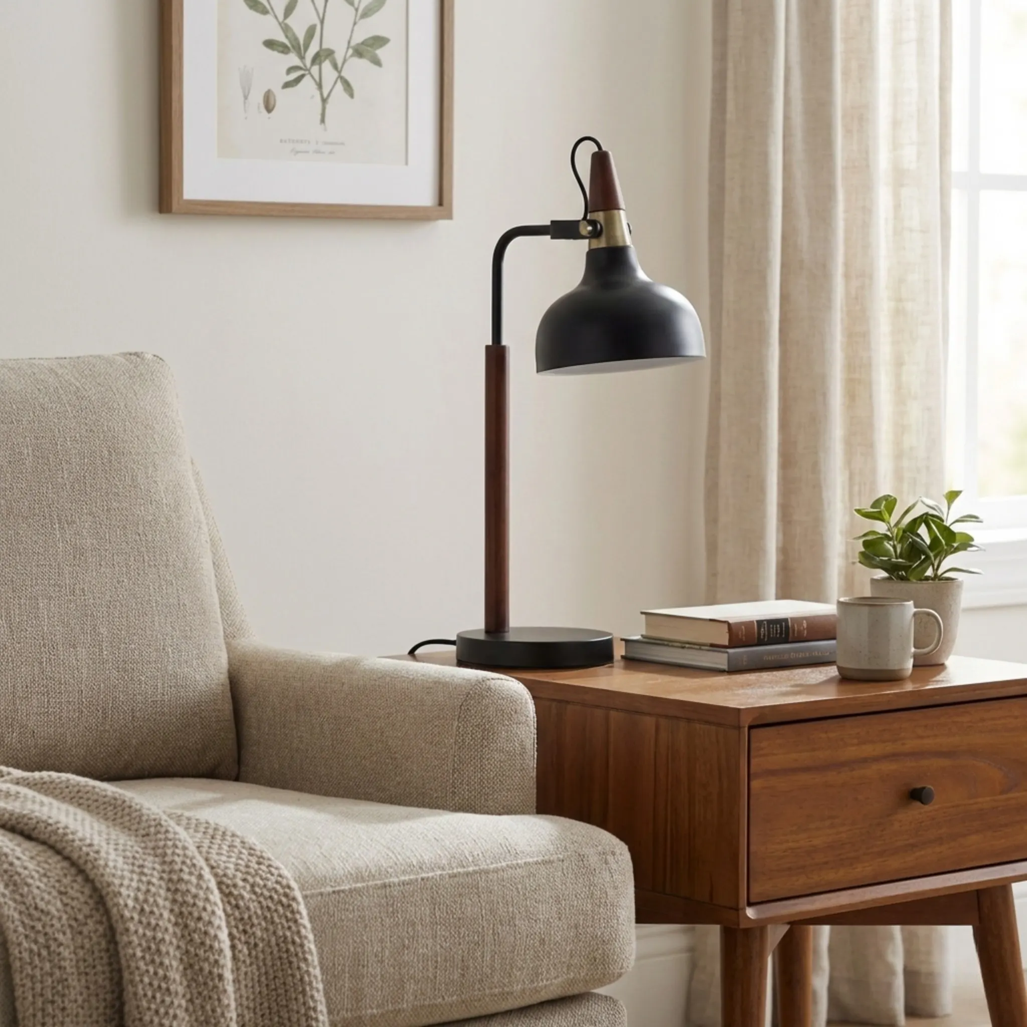 Modern Black Desk Lamp, 20 in, image 2 of 6