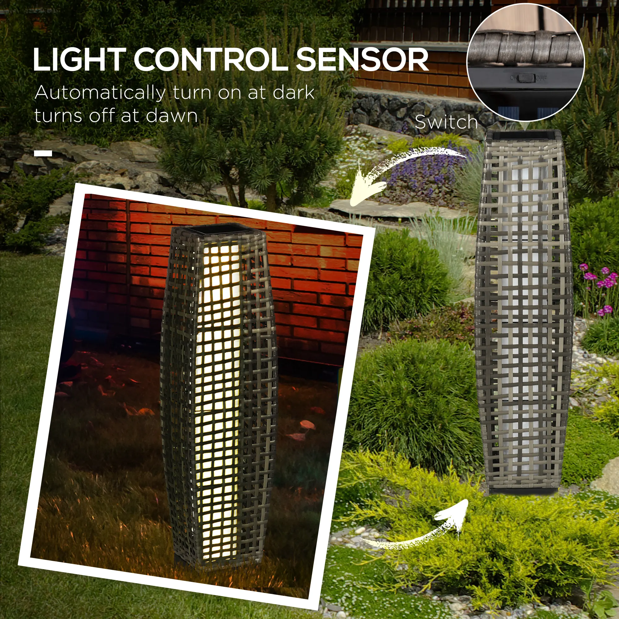 Gray Path Light, 30.8 in · Solar, image 4 of 7