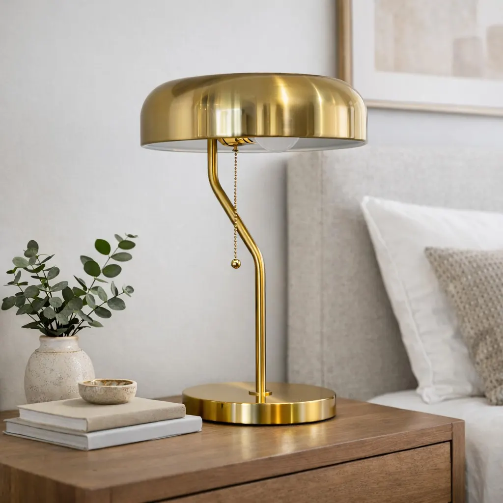 Modern Gold Desk Lamp, 17 in