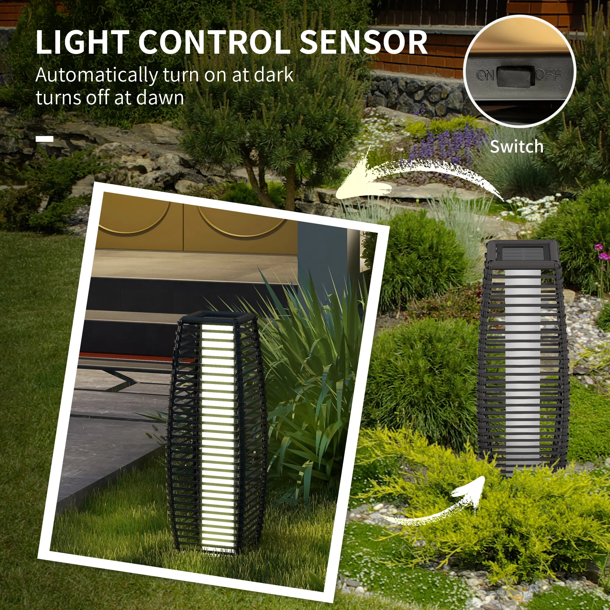 Gray Path Light, 26.75 in · Solar, image 3 of 8