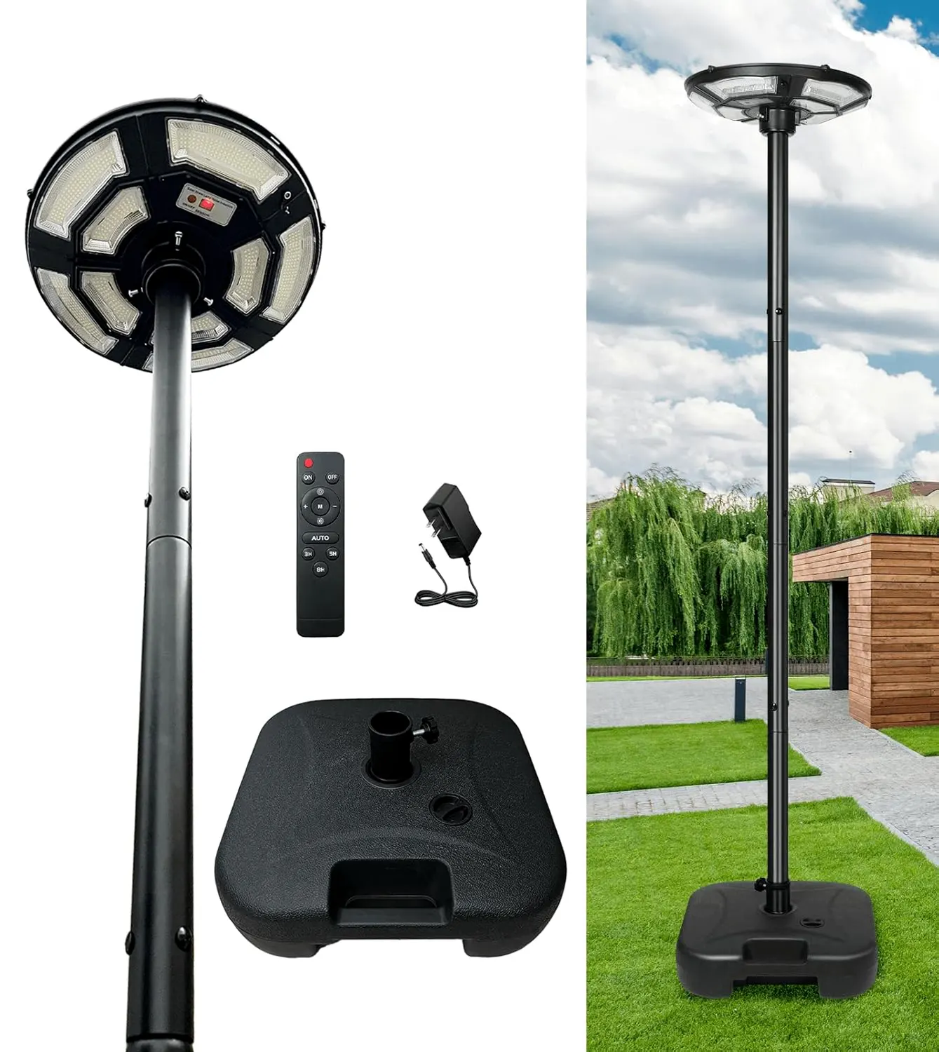 Black Post Light, 16.5 in · Solar, image 2 of 10