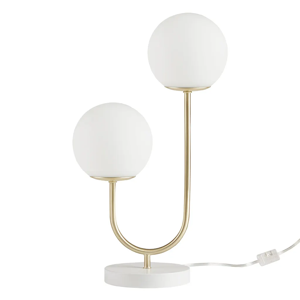 Gold 2-Light Glass Desk Lamp, image 4 of 4