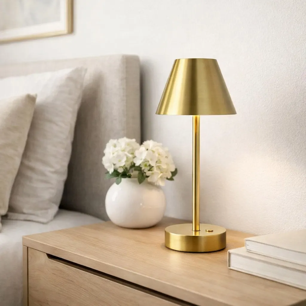 Brass Ring Base LED Desk Lamp, 5 in, image 2 of 4