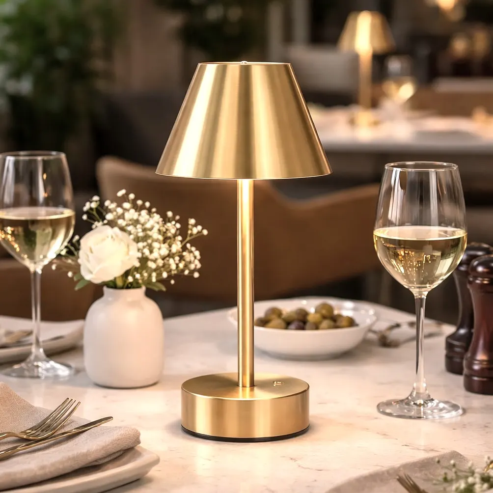 Brass Ring Base LED Desk Lamp, 5 in, image 3 of 4