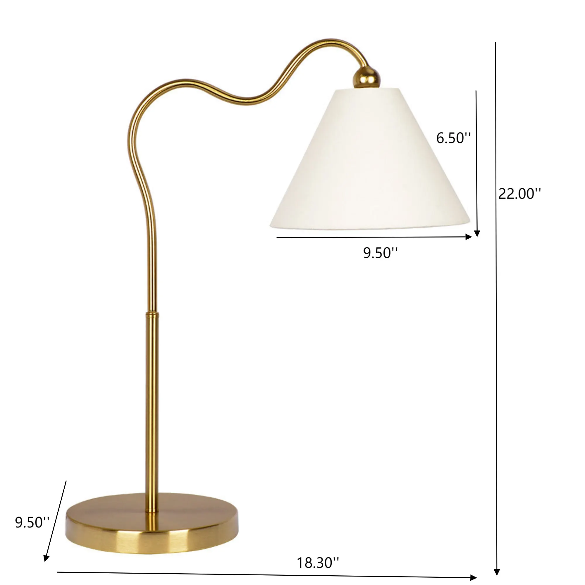 Gold Desk Lamp, 9.5 in, image 3 of 4