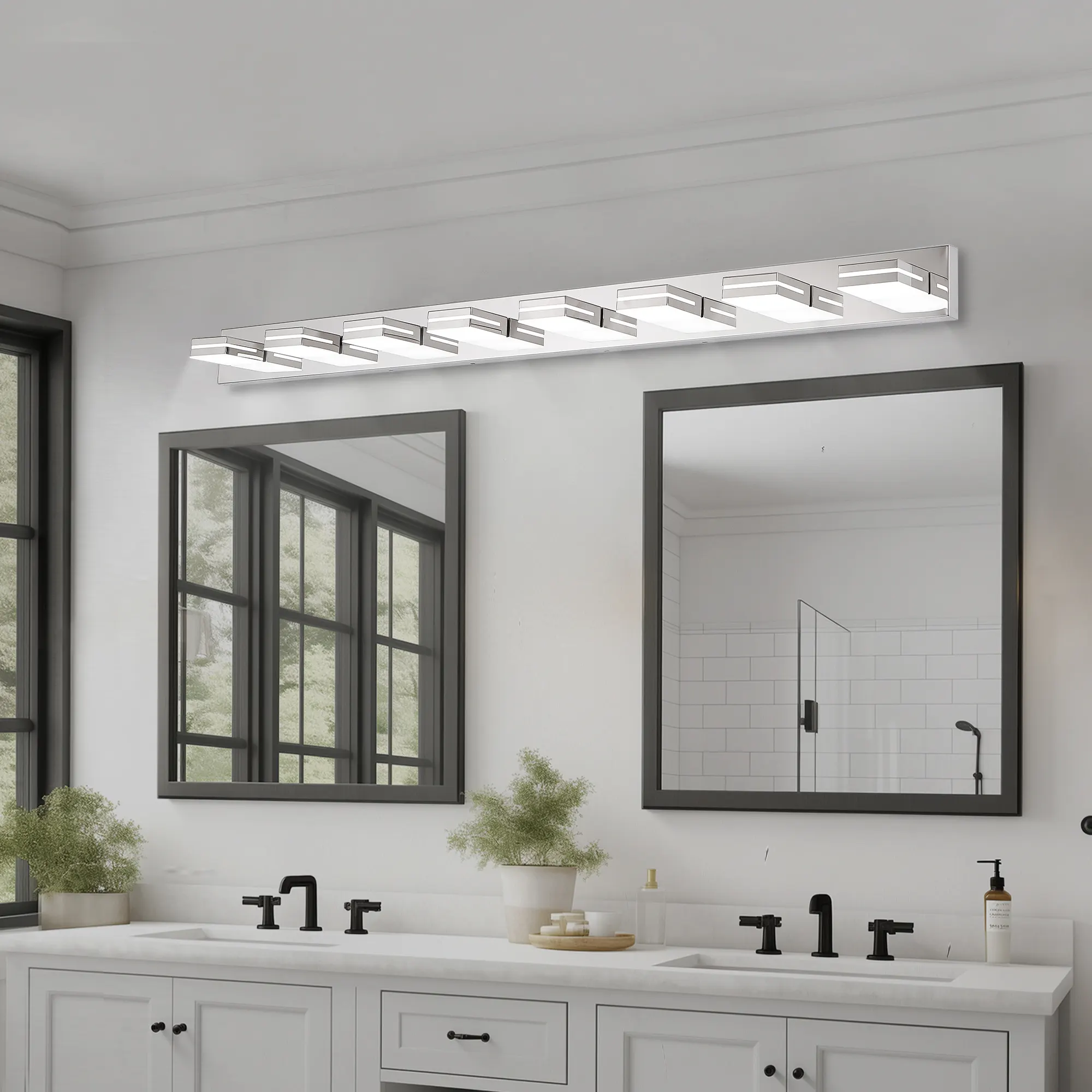 Modern Chrome 8-Light Vanity Light, image 8 of 10