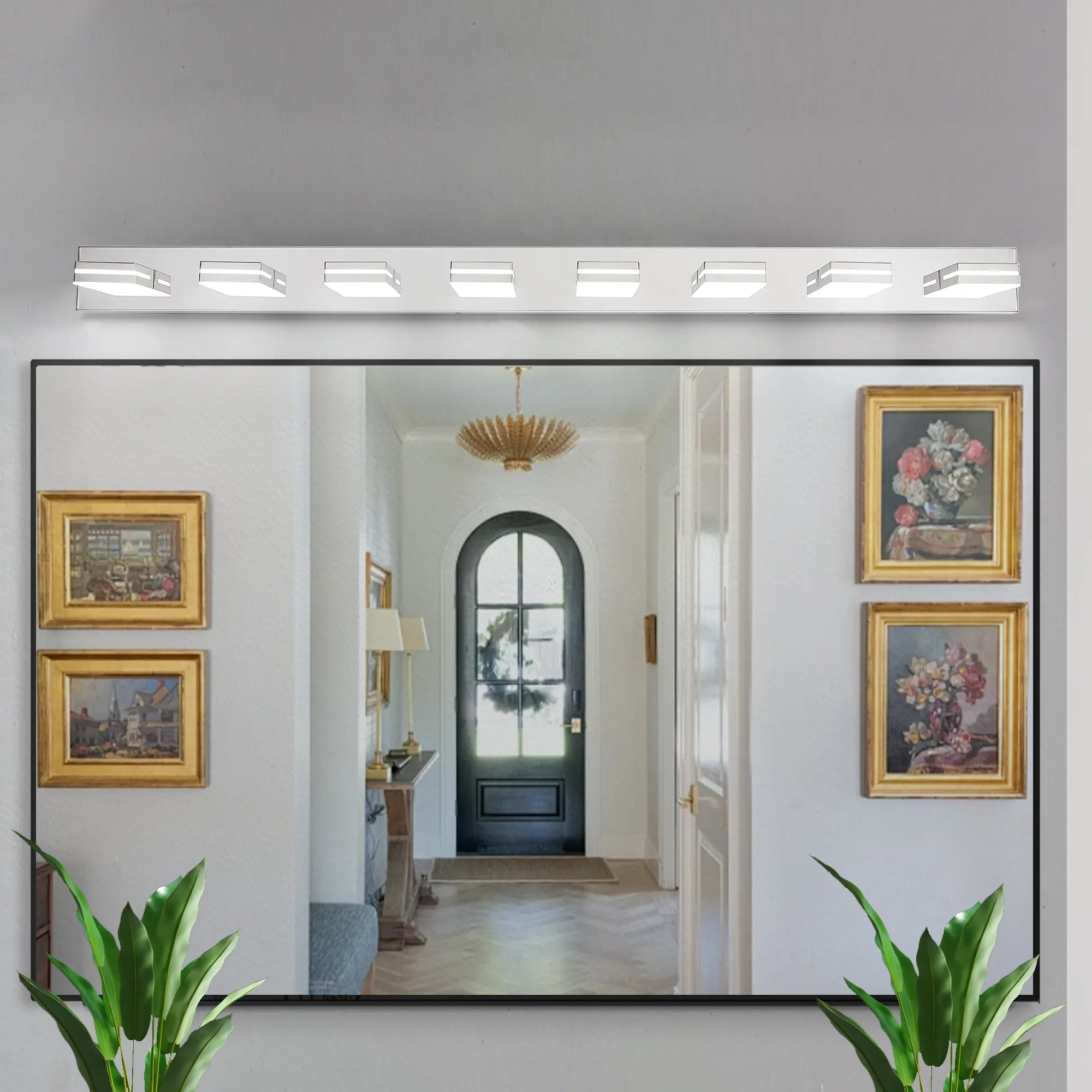 Modern Chrome 8-Light Vanity Light