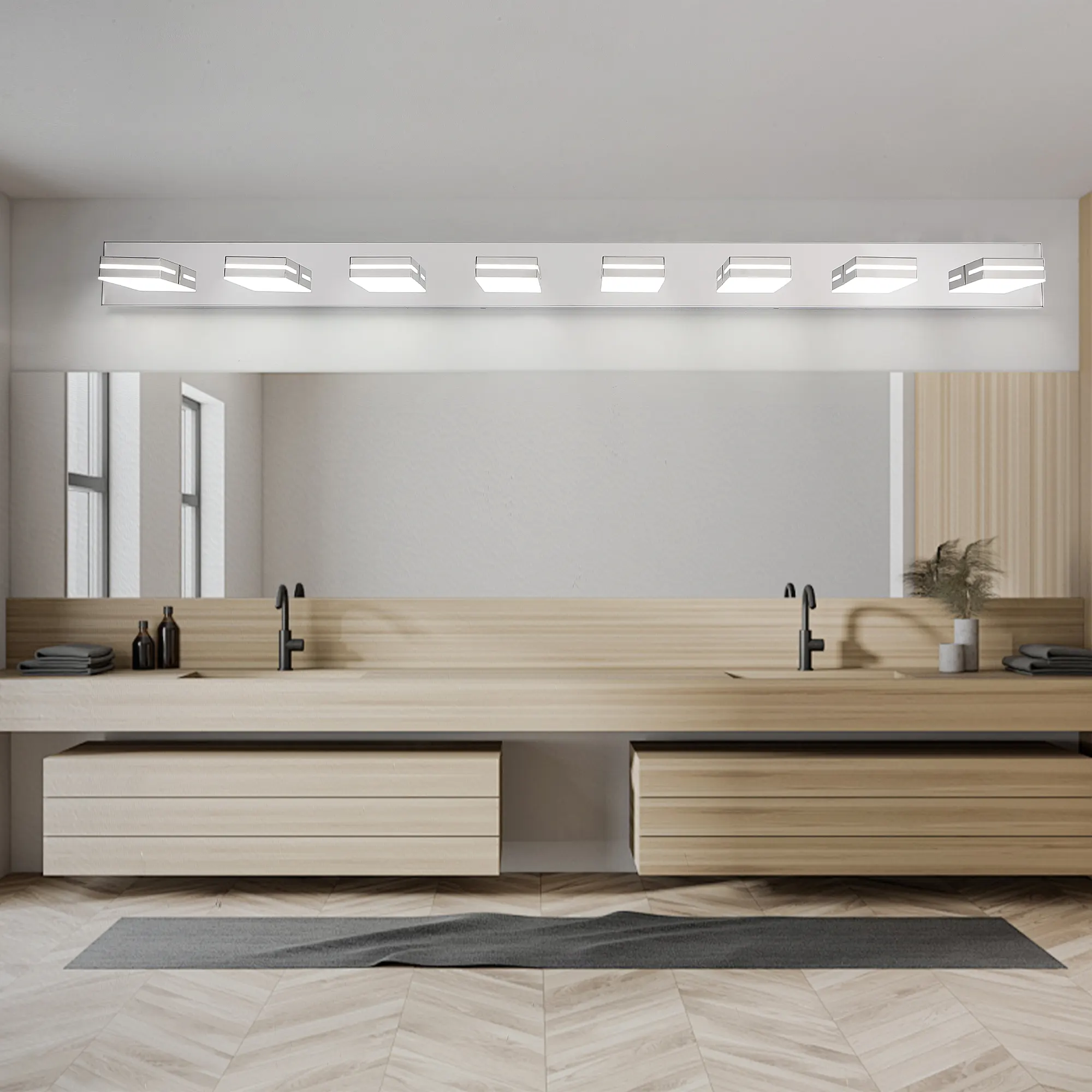 Modern Chrome 8-Light Vanity Light, image 9 of 10