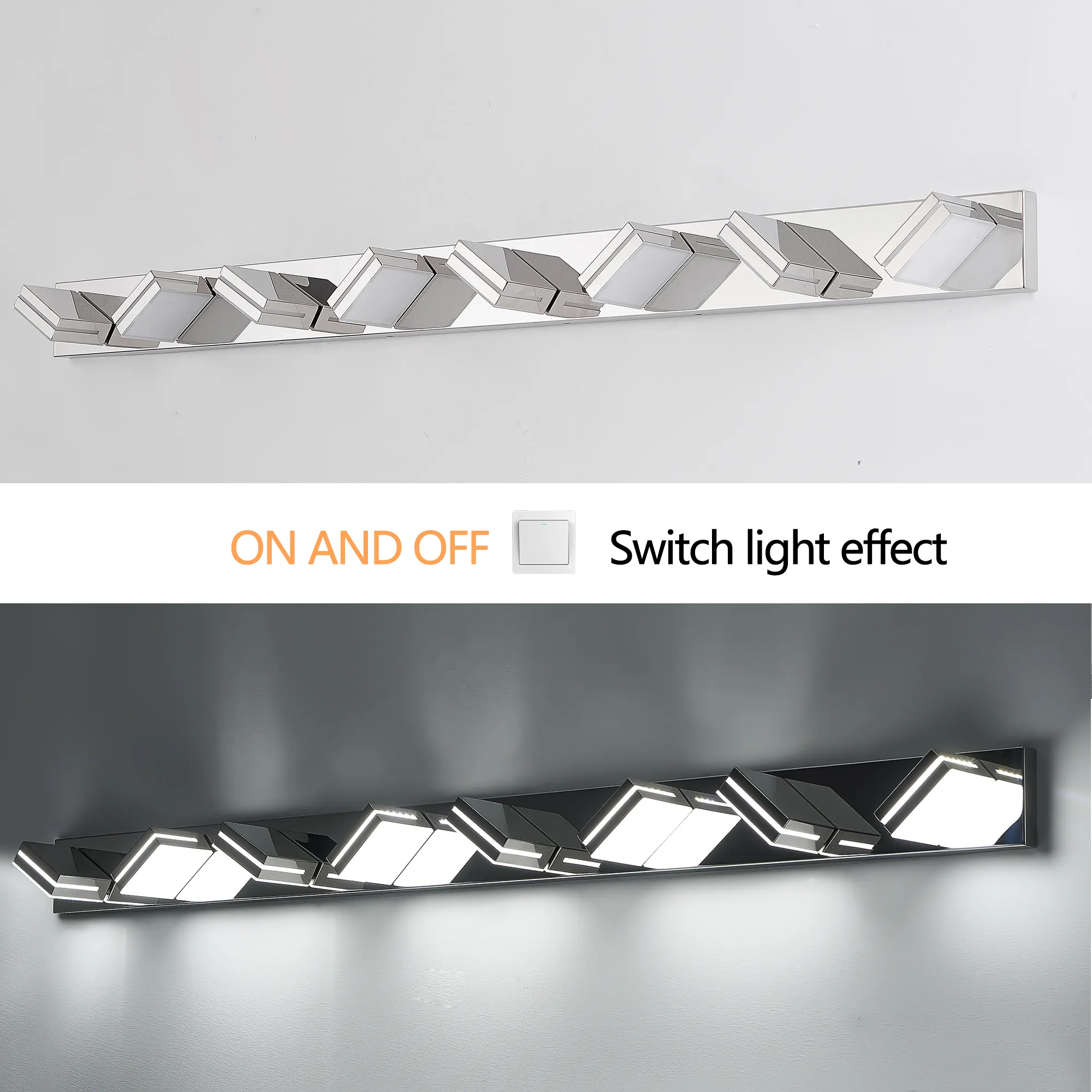 Modern Chrome 8-Light Vanity Light, image 4 of 10