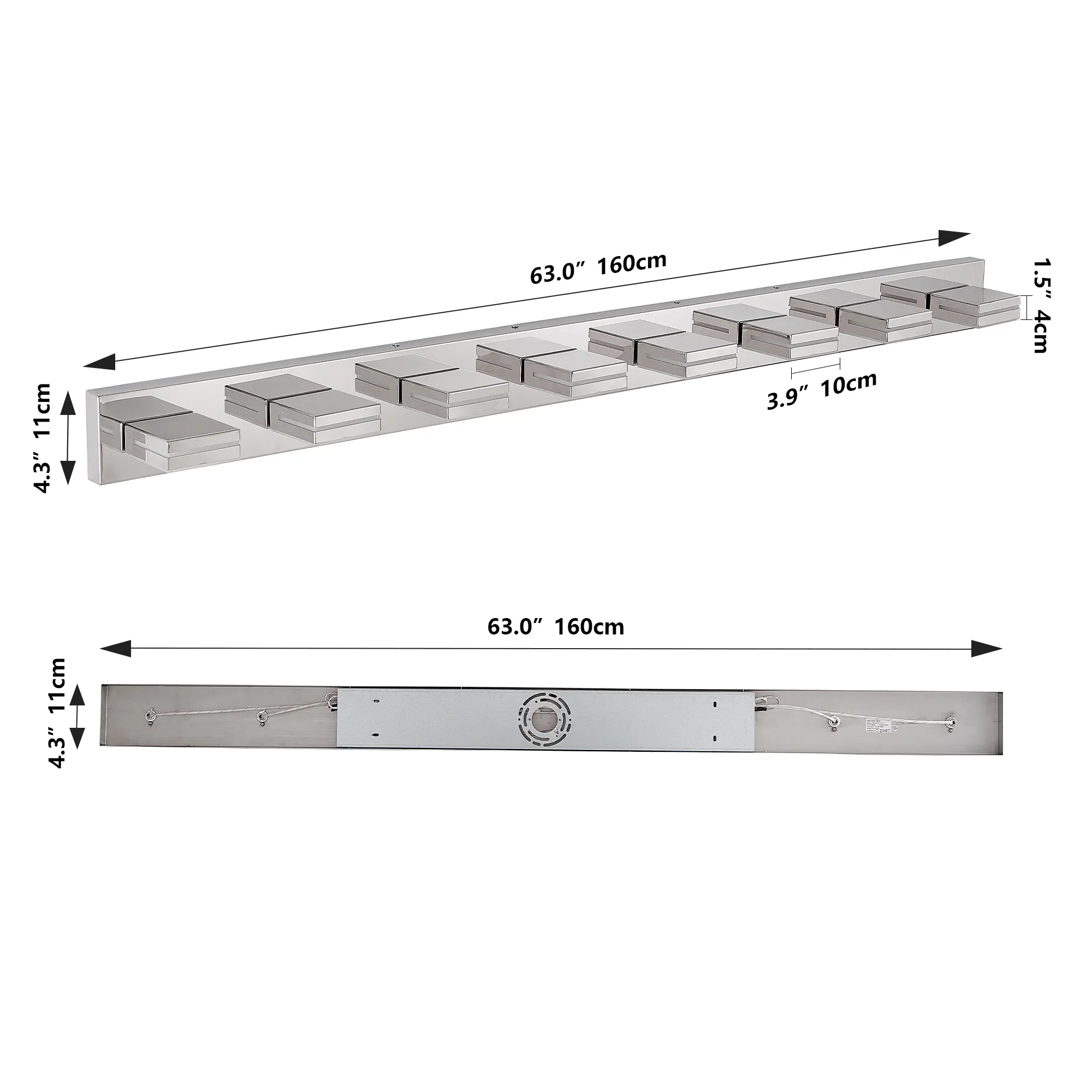 Modern Chrome 8-Light Vanity Light, image 7 of 10