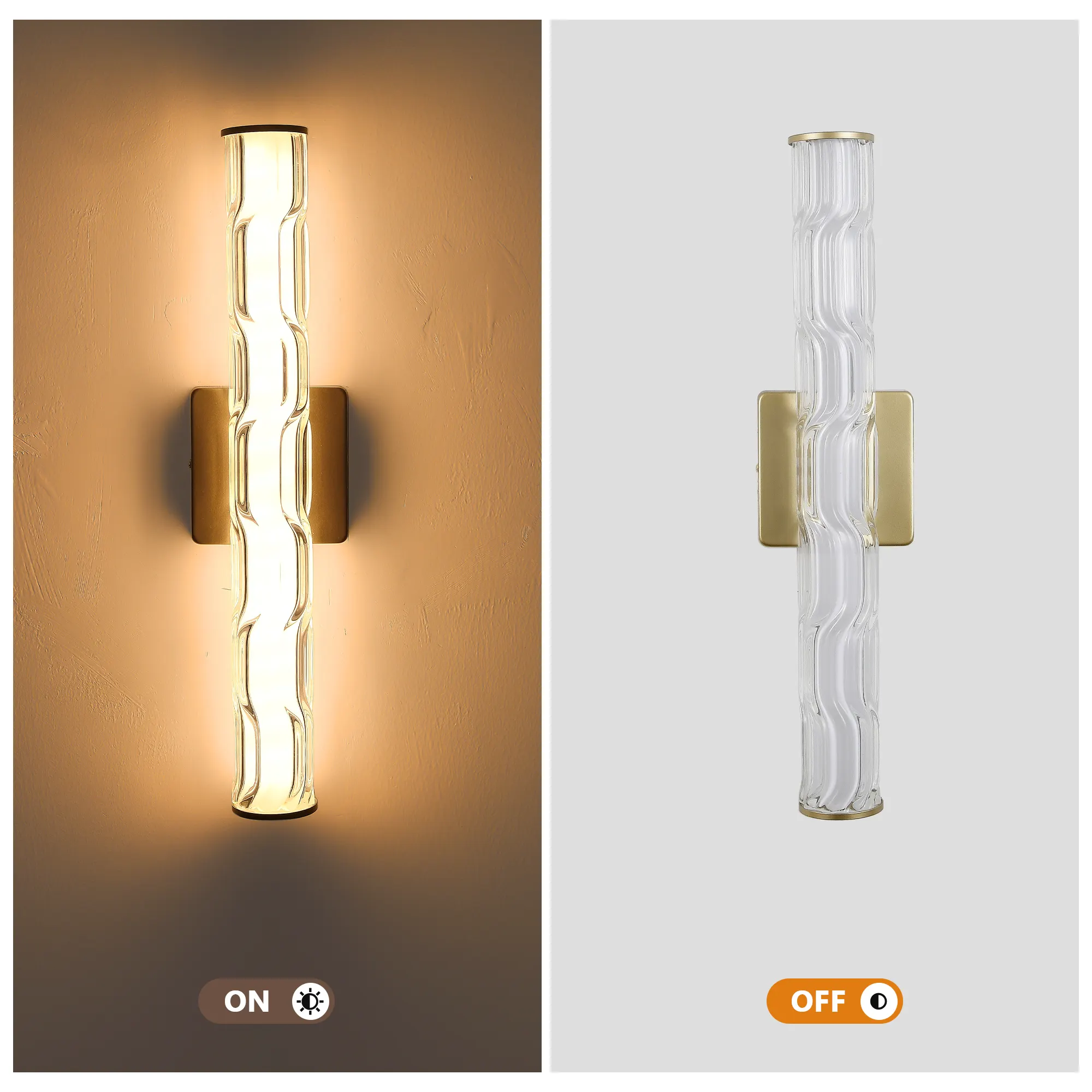 Modern Bronze Crystal Wall Sconce, 19.7 in (2-Pack), image 7 of 8