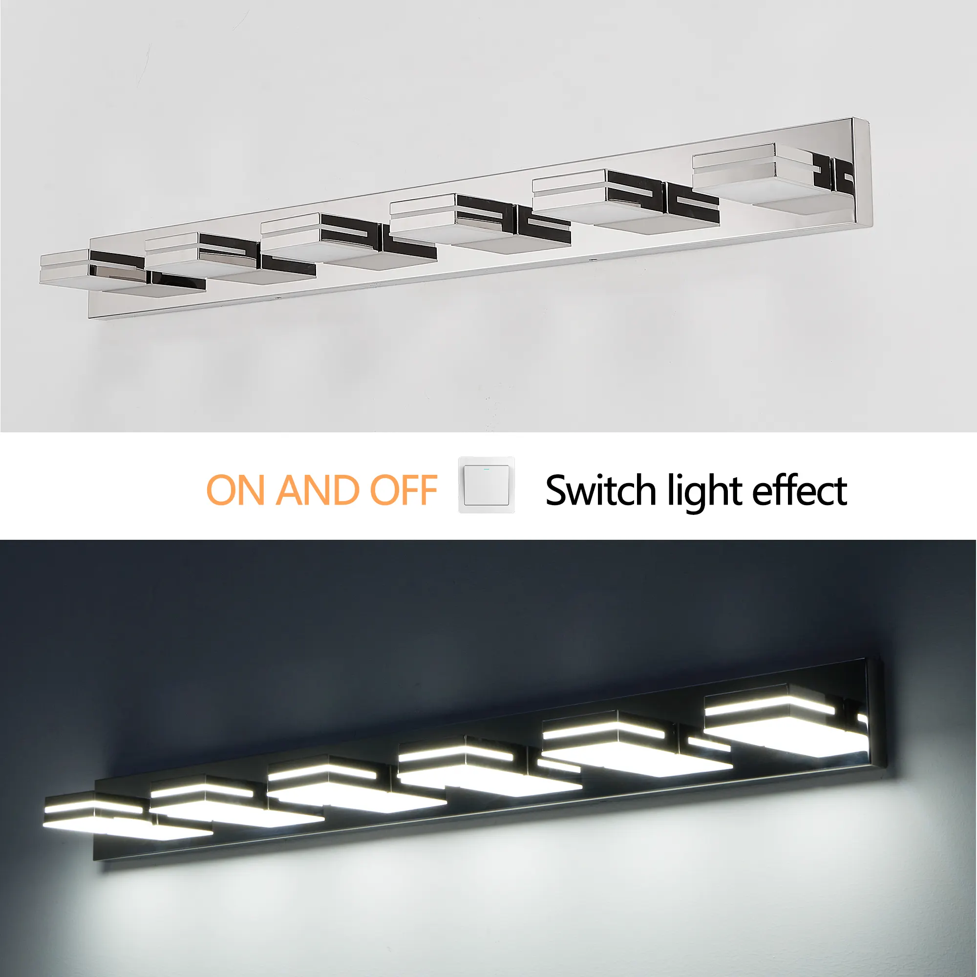 Modern Chrome 6-Light Vanity Light, image 4 of 10