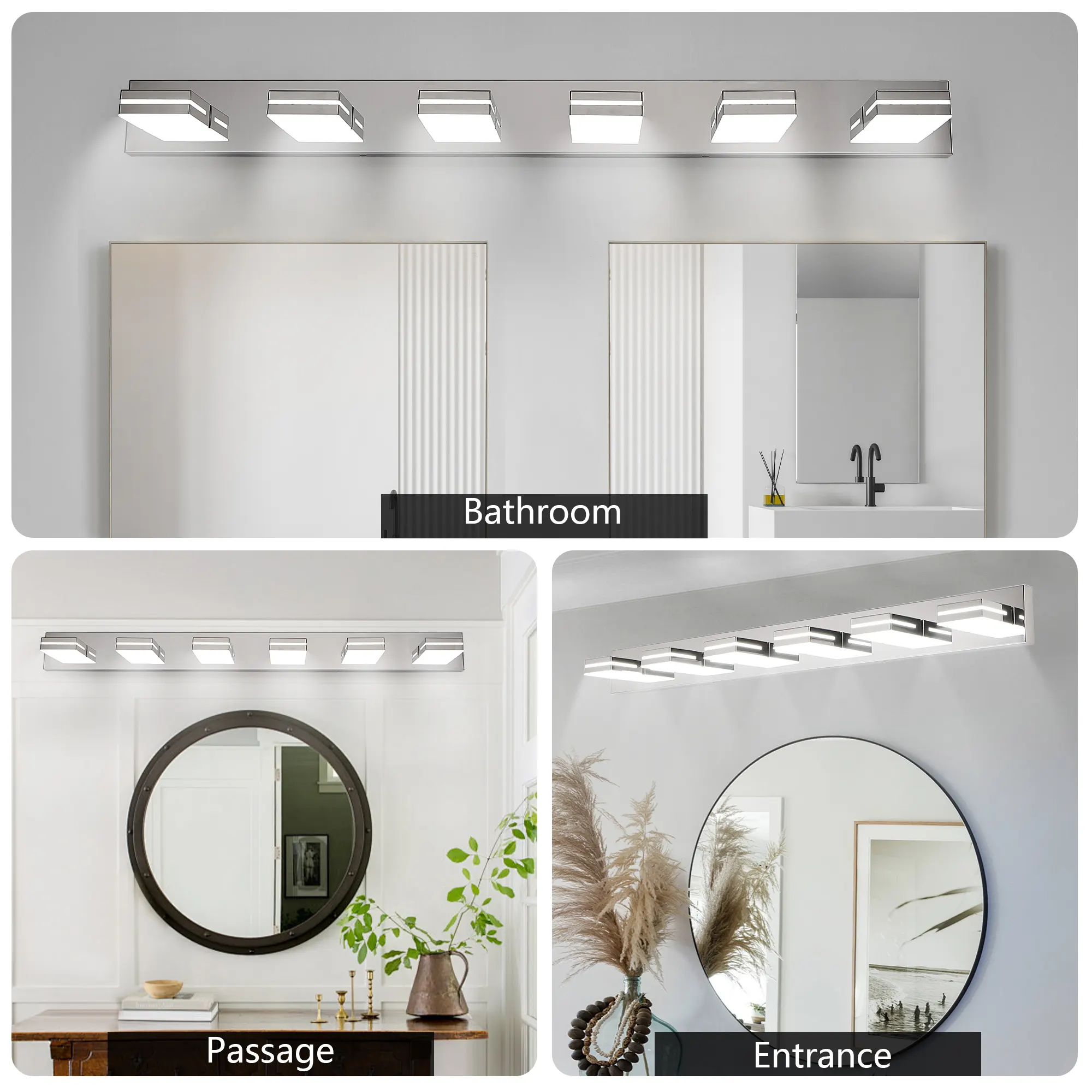 Modern Chrome 6-Light Vanity Light, image 5 of 10