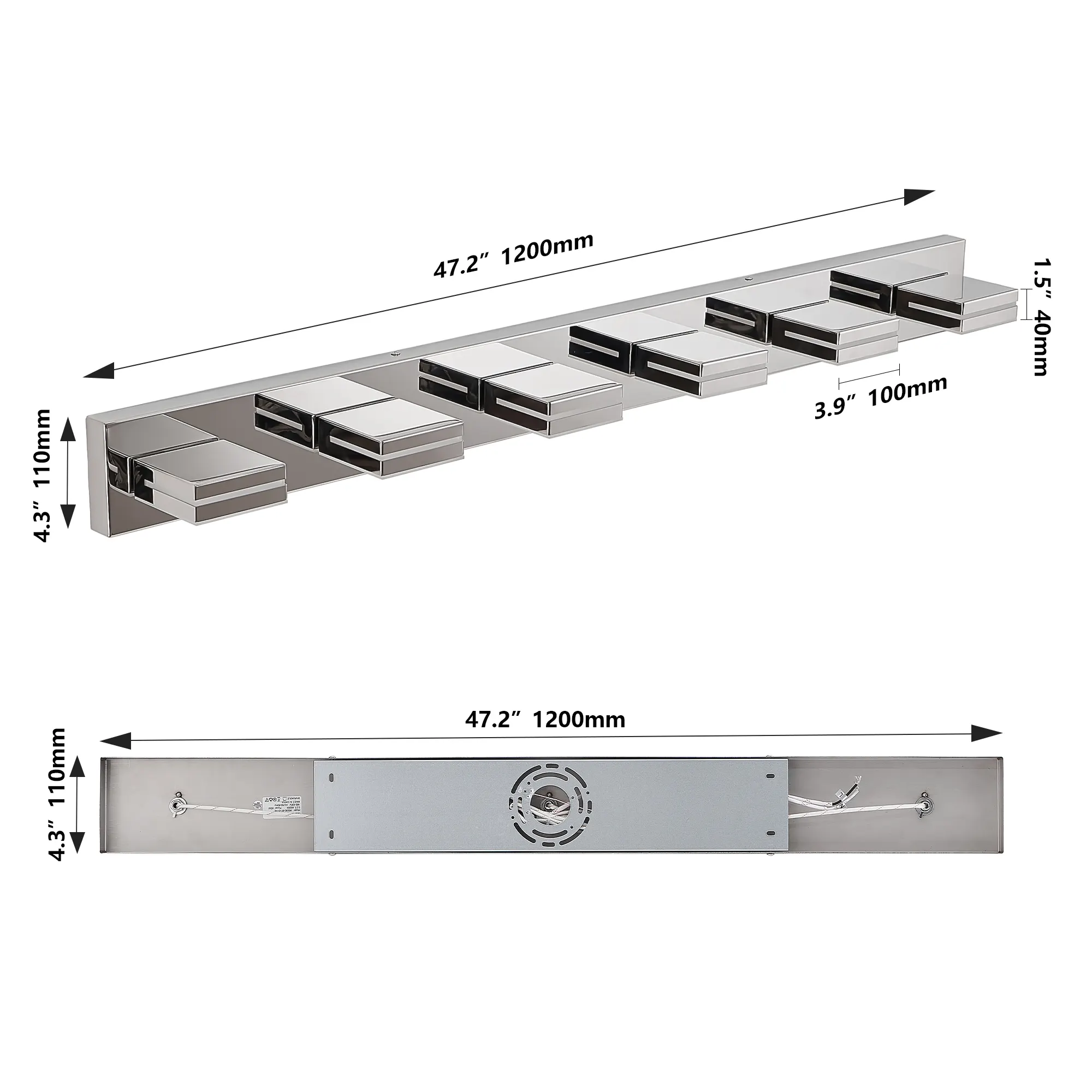 Modern Chrome 6-Light Vanity Light, image 8 of 10