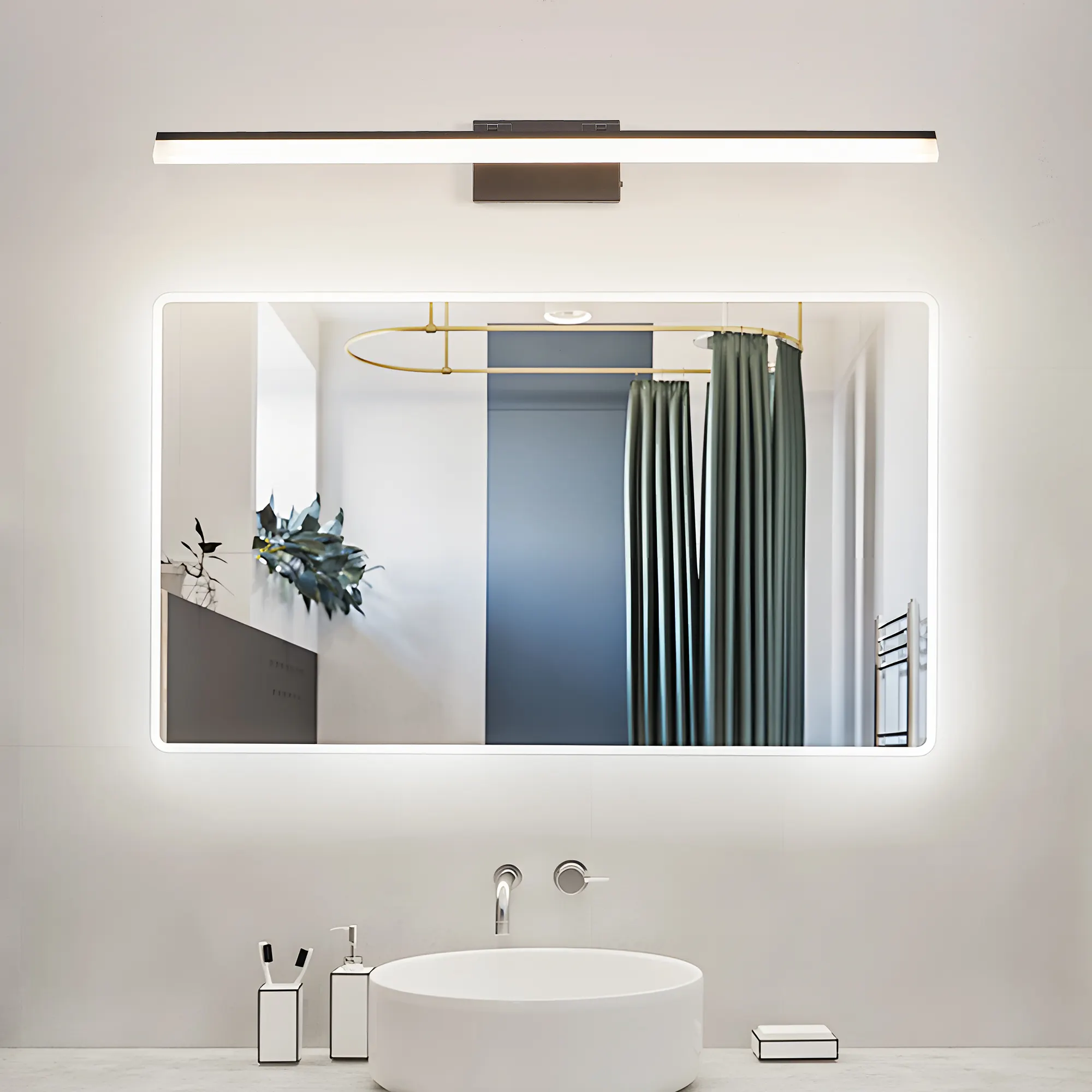 Modern Black Vanity Light, 39 in · Dimmable, image 2 of 7