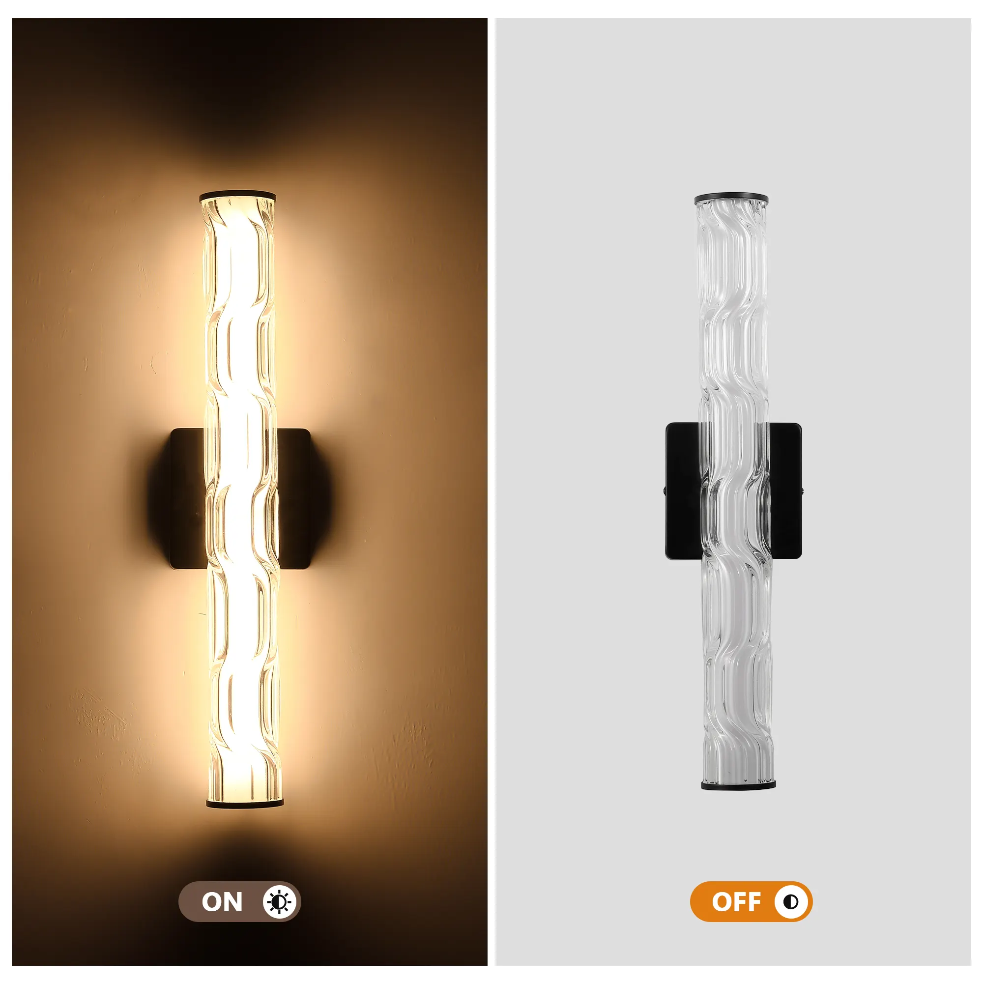 Modern Bronze Crystal Wall Sconce, 19.7 in (2-Pack), image 6 of 8
